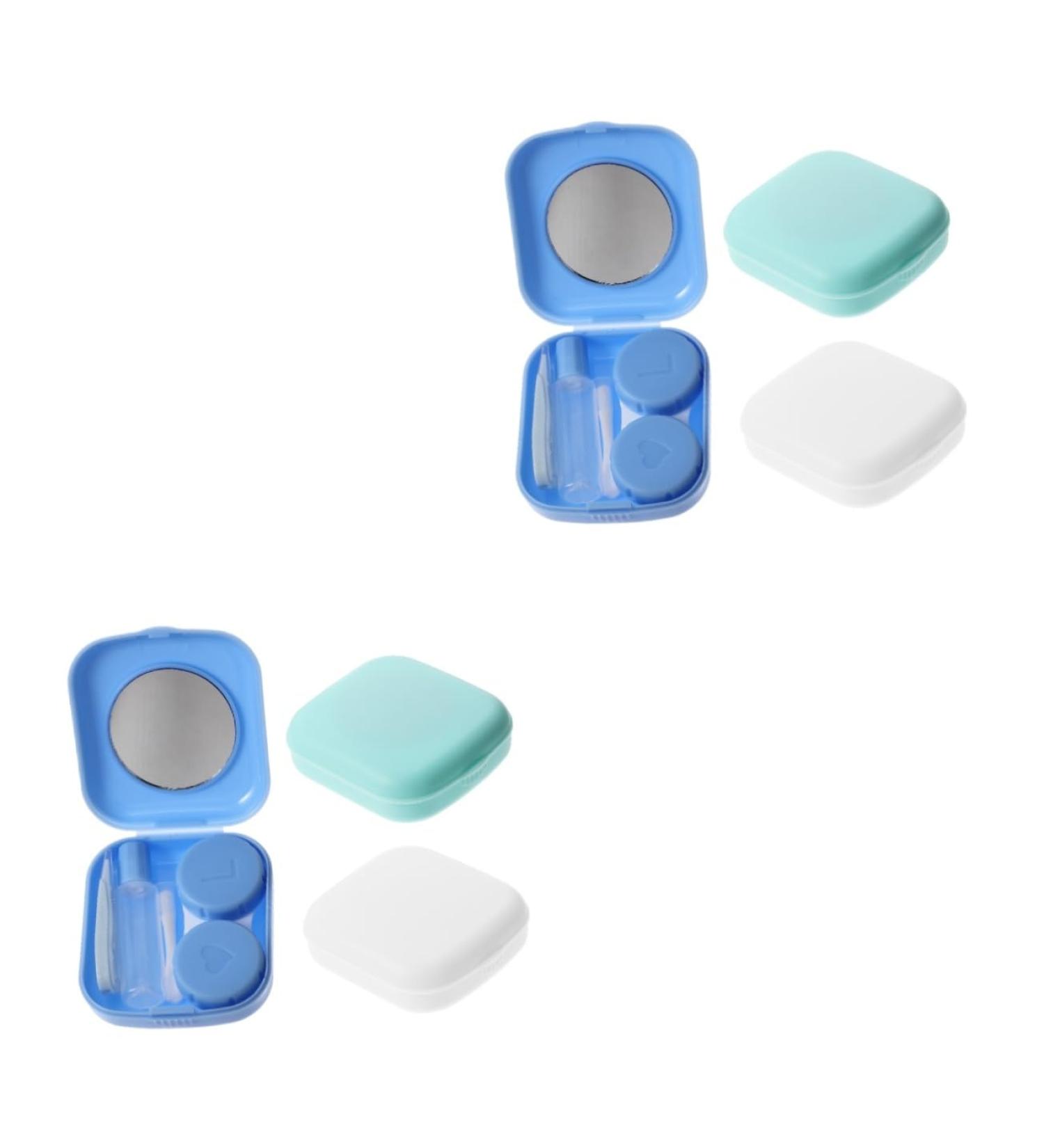 Homsfou Colored Contact Lens Container Kit | Shiny Frame Travel Case & Storage Box | International Shipping Available - Buy Online on GoSupps.com