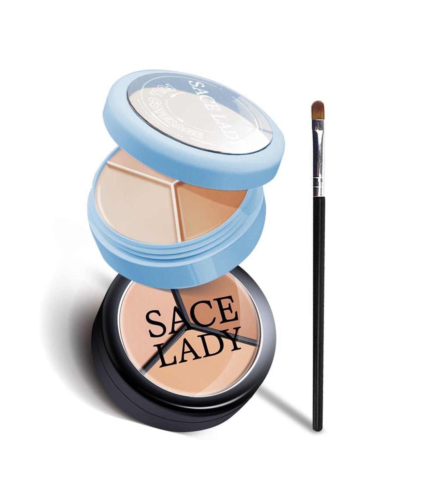 2 Colors Full Cover Concealer Makeup Kit with Brush | 3-in-1 Corrector Set for Dark Spots, Blemishes, Under Eye Circles | Waterproof & Long Lasting | 2pcs*15g/0.53oz - Buy Online on GoSupps.com