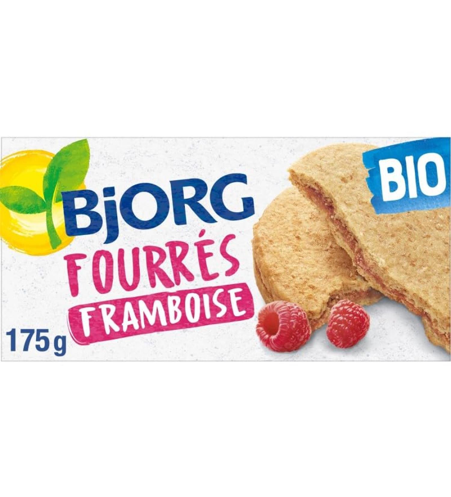 G n rique BJORG - Organic Raspberry Filled Biscuits 175g - Organic Gluten-Free Biscuits - Certified Delicious Treat - Pack of 4 - Buy Online on GoSupps.com