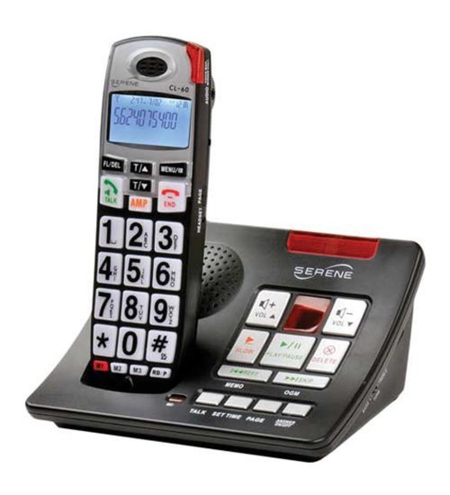 Serene Innovations CL-60A Amplified Talking Caller ID Cordless Phone with Amplified & Slow-Play Answering Machine