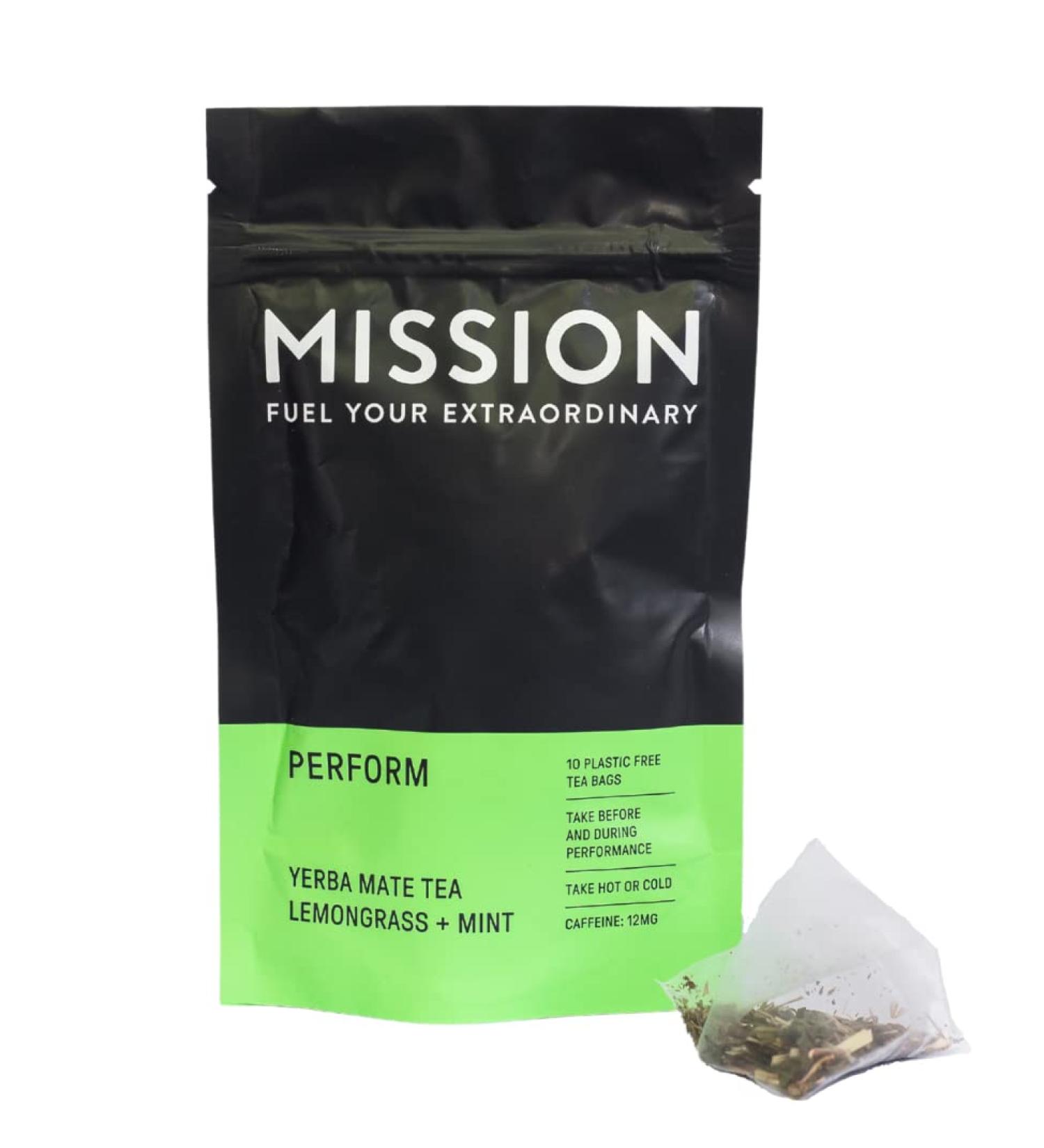 Perform Tea - Yerba Mate with Lemongrass & Mint | 10 Pyramid Tea Bags - Buy Online on GoSupps.com