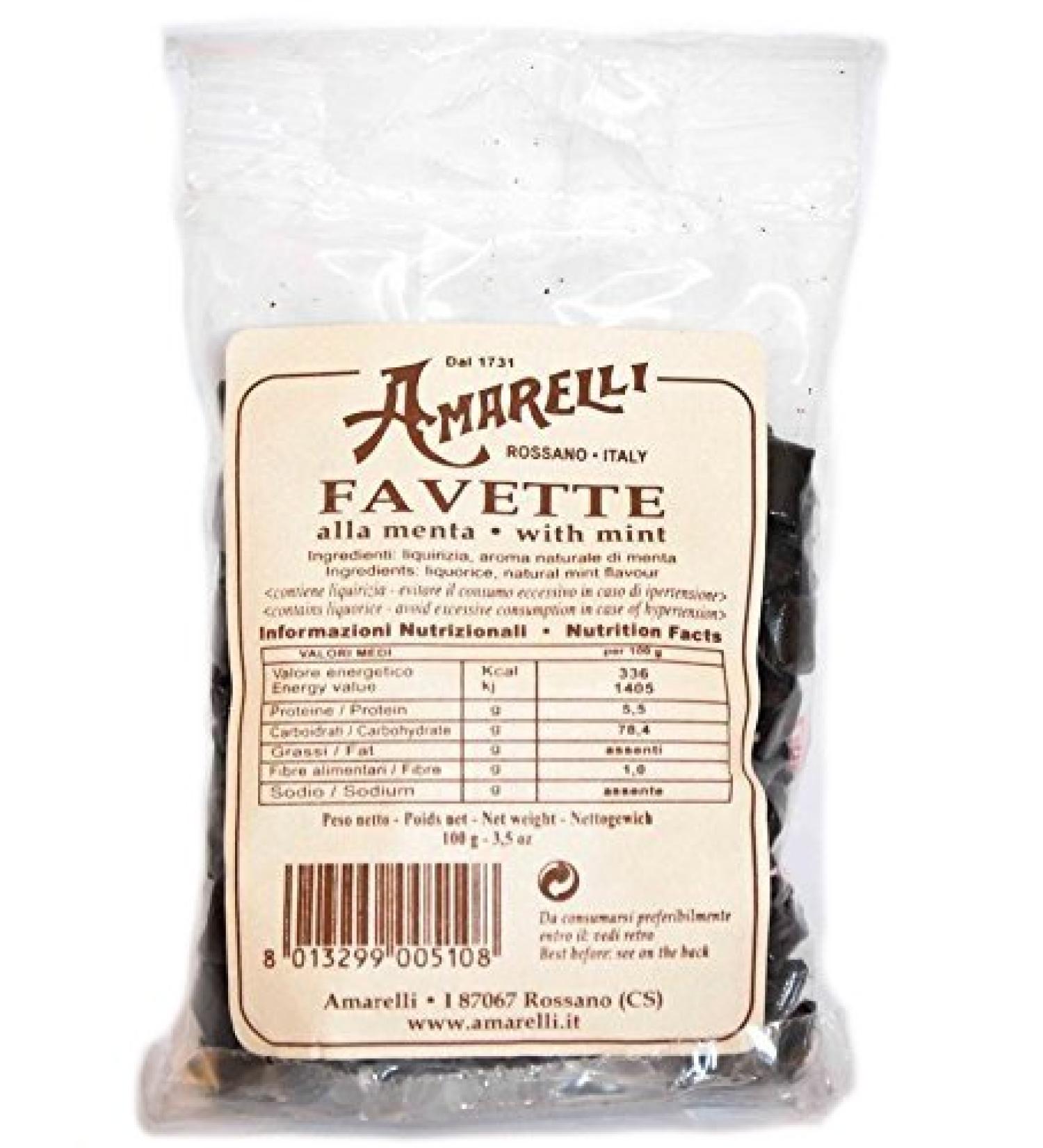 Amarelli - Favette -Liquorice Broken in Small Pieces Flavored with Mint - 100 gr