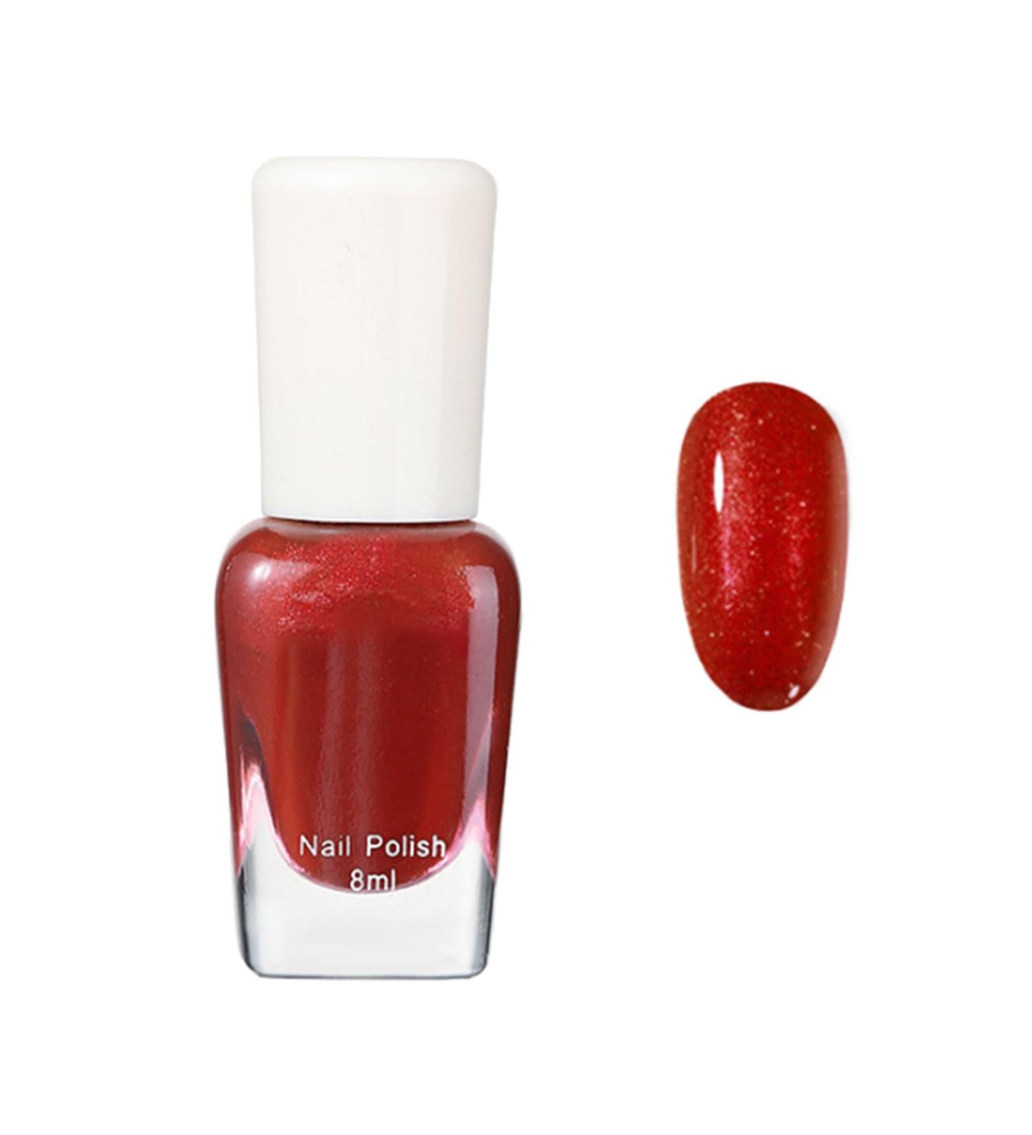Red Glitter Nail Polish Gel Quick Dry Nail Varnish Shell Spiral Holographic Shimmering Metallic Shining Sparkling Long Lasting No Need Cure DIY Nail Art Manicure Gift for Women & Girls - Buy Online on GoSupps.com