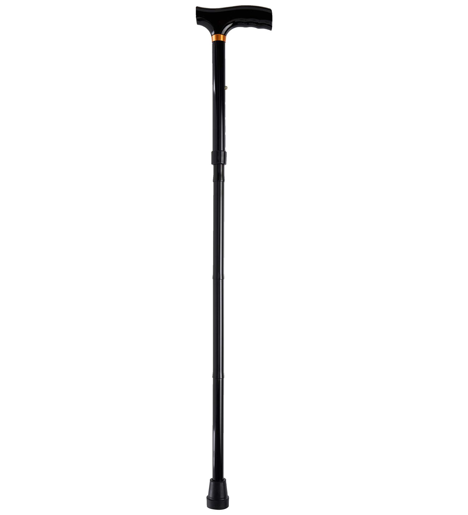 PCP Mobility & Homecare Adjustable Travel Folding Cane Fritz Handle black with Mahogany Handle 3/4-Inch Tip Size - Buy Online on GoSupps.com