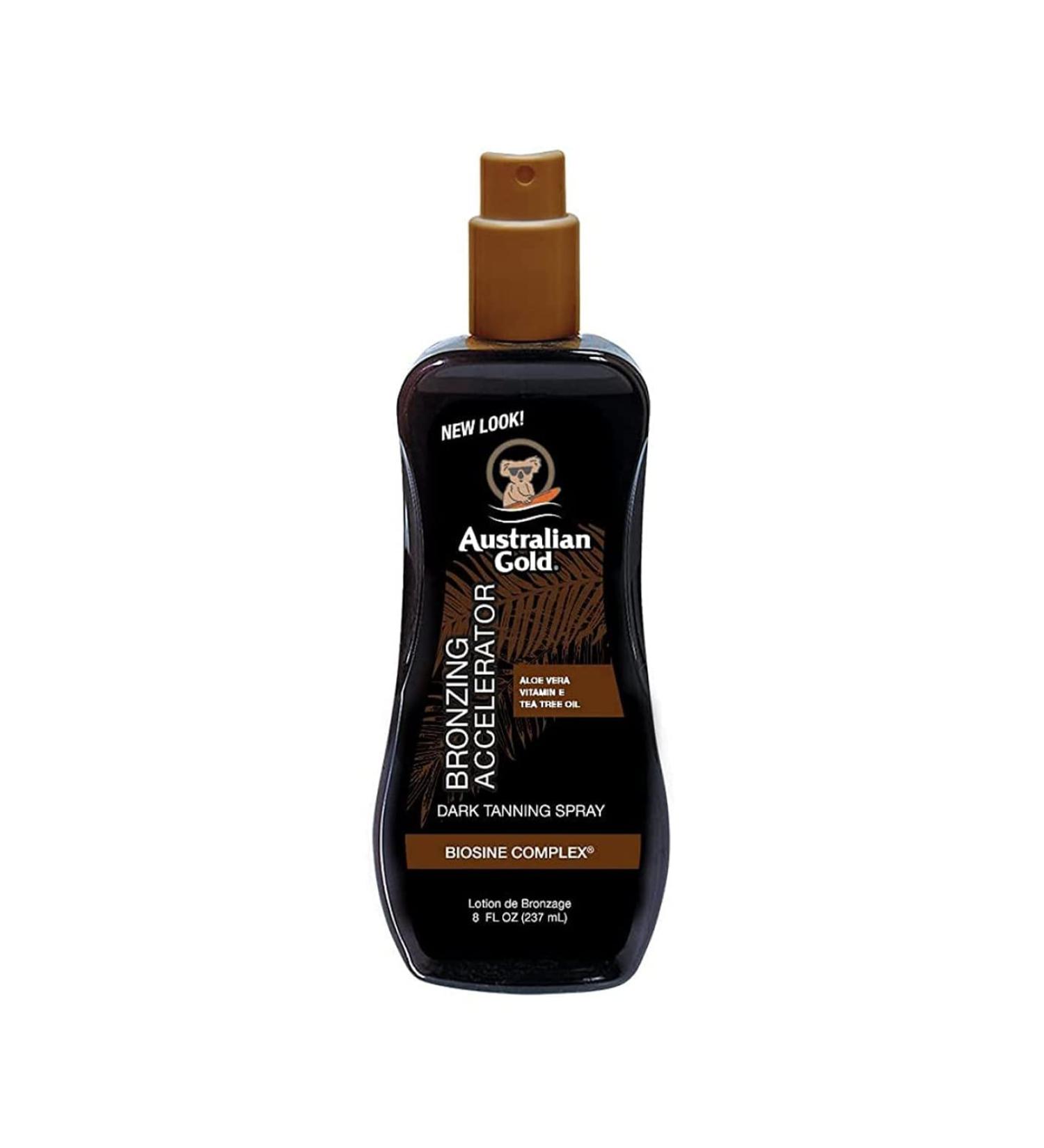 Australian Gold Dark Tanning Accelerator Spray Gel with Instant Bronzer 8oz