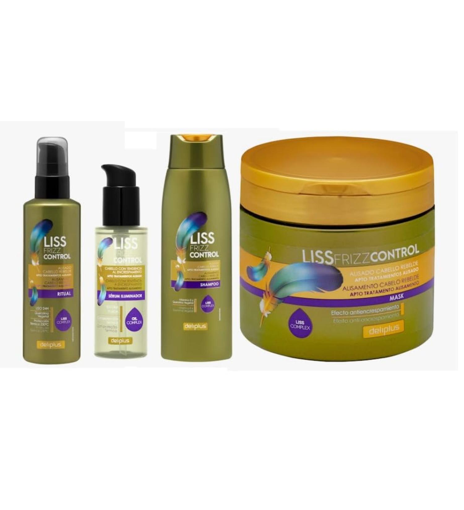 Pack lissant cheveux rebelles | Masque shampooing s rum cr me | S rie Liss Frizz Control Deliplus 4 produits  - Buy Online on GoSupps.com