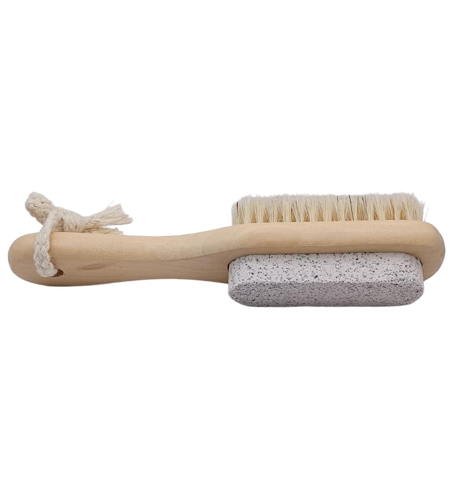 Pumice Stone for Feet with Natural Bristle Nail Brush - 7.25 Callus Remover - Smooth Feet & Exfoliate at Home | International Shipping Available - Buy Online on GoSupps.com