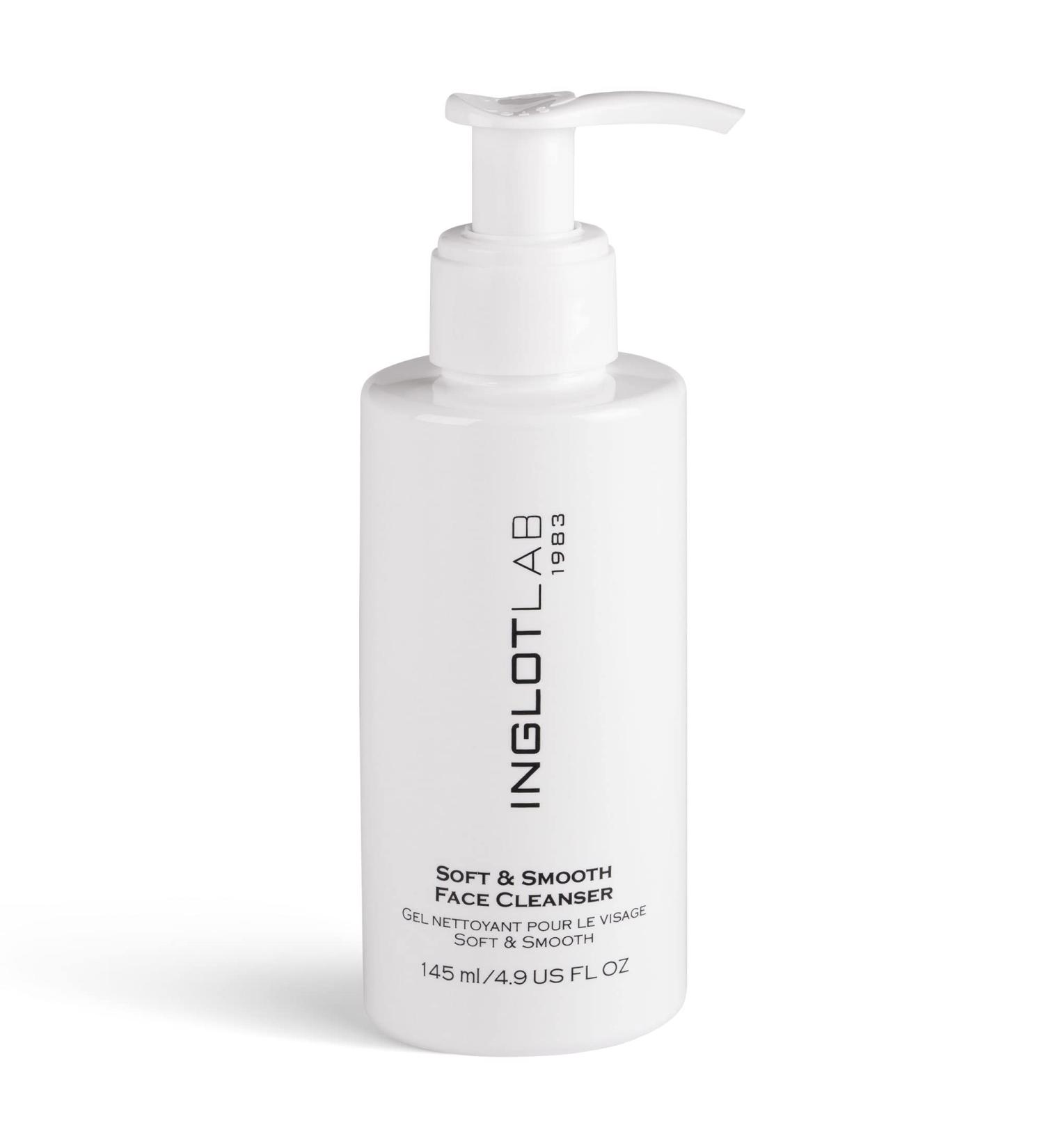 Inglot Soft & Smooth Facial Cleansing Gel - Removes Blemishes and Makeup Residues and Leaves Velvety Soft Moisturised Skin with Kombucha and Ginkgo Biloba Extracts 145ml - Buy Online on GoSupps.com