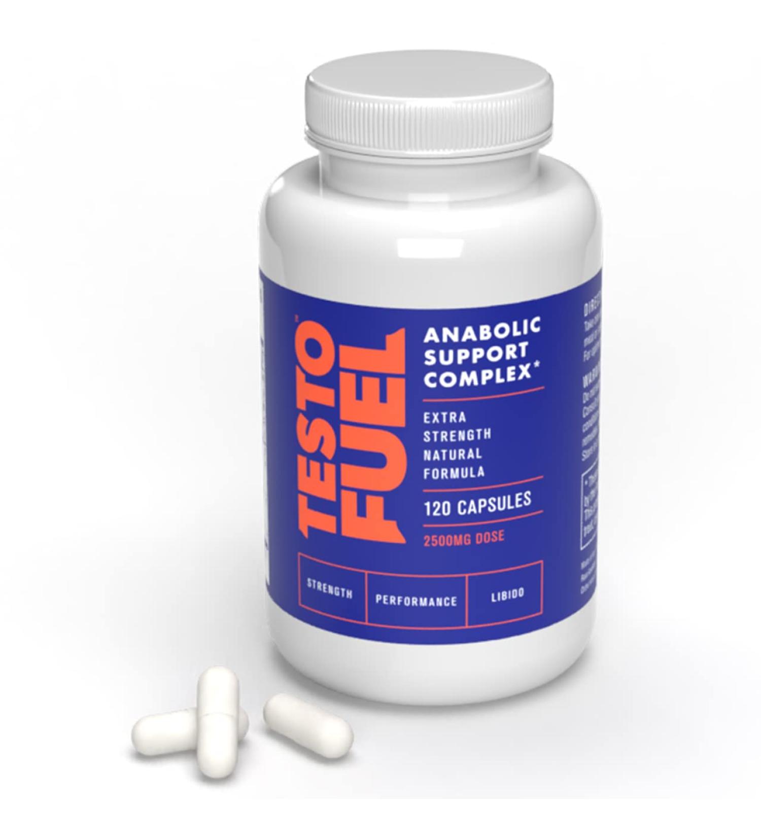 TestoFuel 120 T-Booster Pills for Men - 100% Natural Ingredients - Premium US-Made Supplement - Buy Online on GoSupps.com
