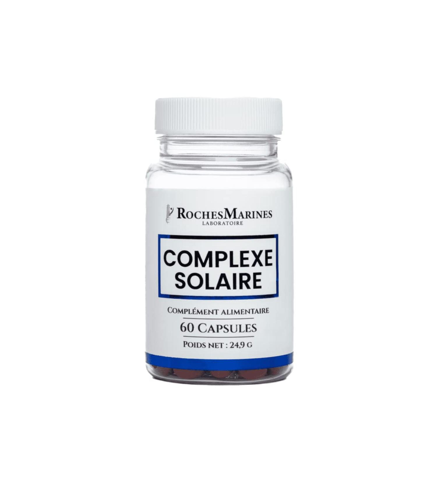 Roches Marines - Food supplement Solar complex - Beta-carotene - Prepares the skin for the sun - Promotes a natural tan - 60 capsules - Developed in France - Buy Online on GoSupps.com