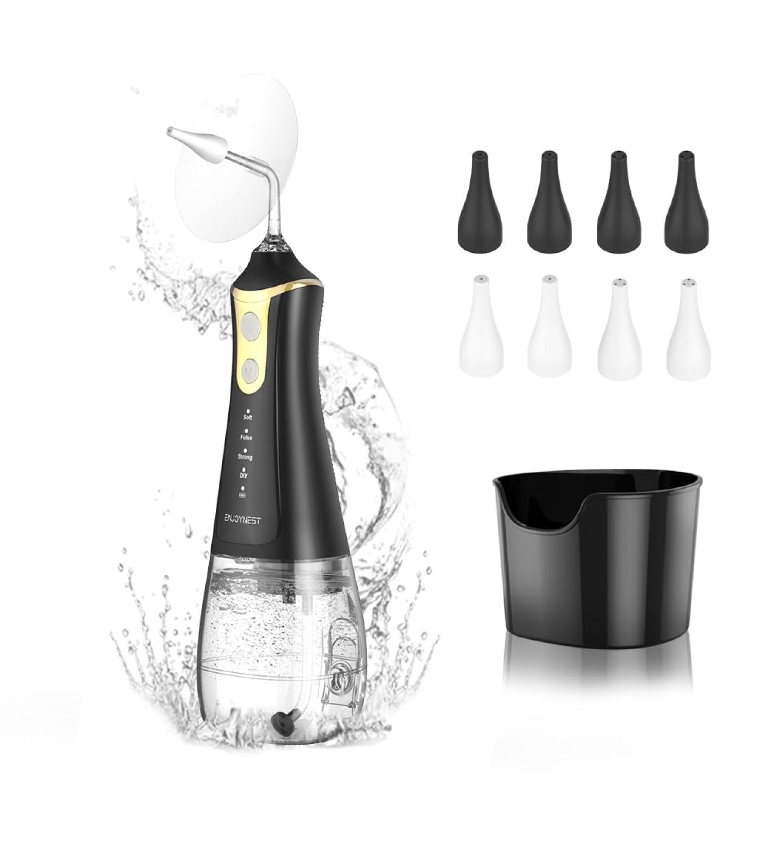Efficient Ear Wax Removal Kit - EnjoyNest Ear Cleaner with 4 Modes | Safe Ear Irrigation System & 8 Tips for Effective Earwax Buildup Solution - Buy Online on GoSupps.com