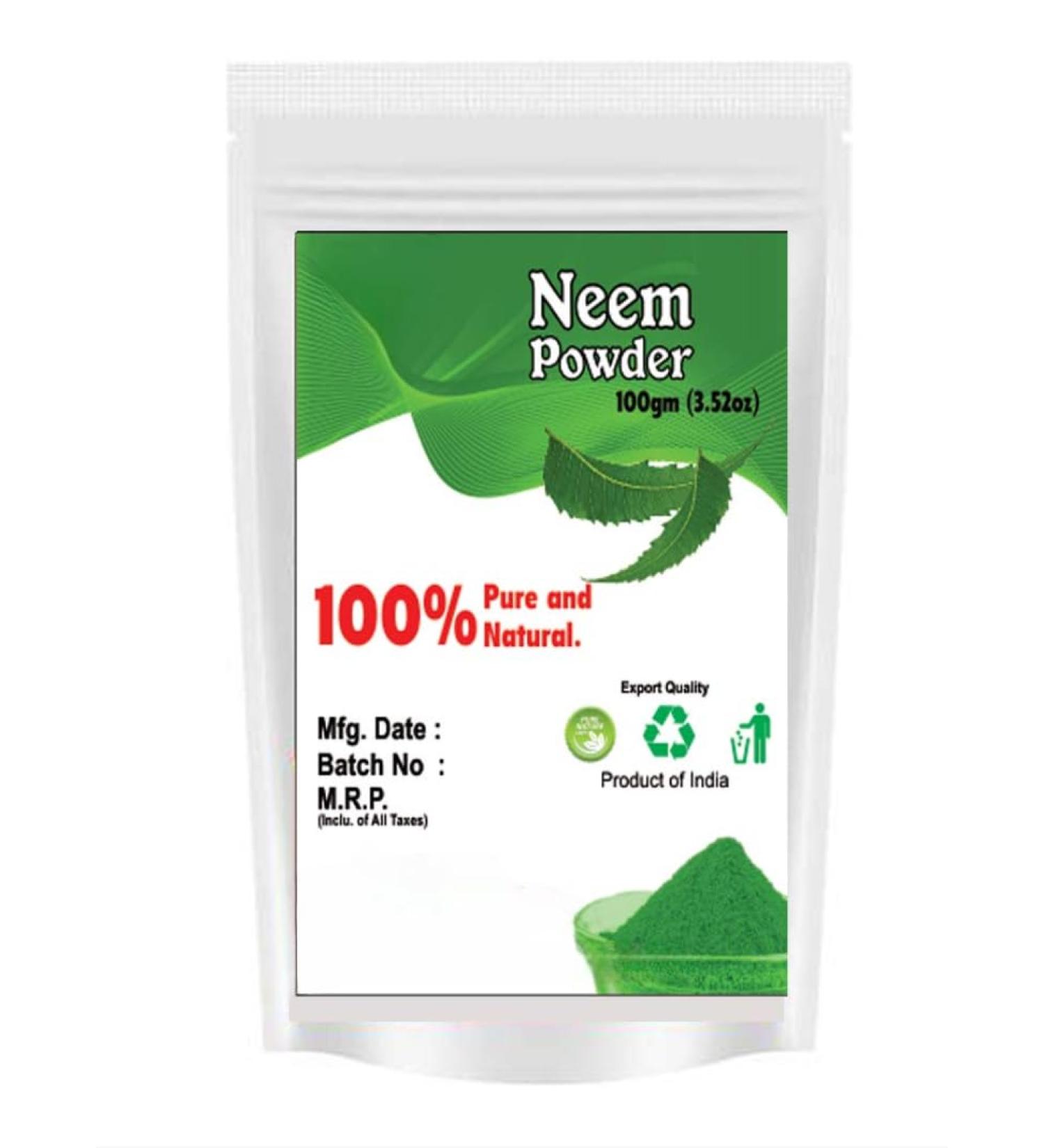Organic & Natural Neem Powder for Hair & Skin - Pack of 1(100 gm Each) - Buy Online on GoSupps.com