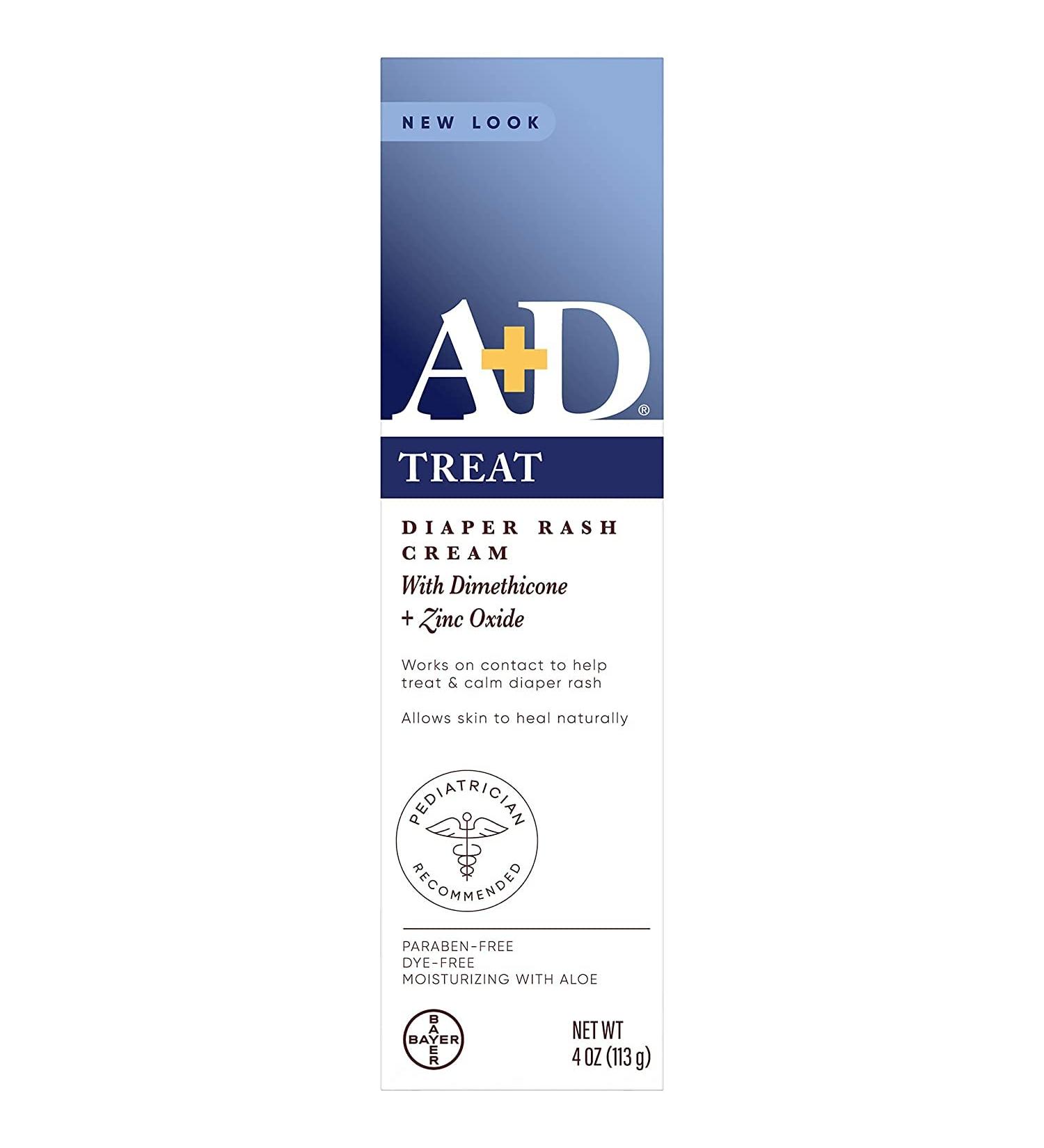 A+D Zinc Oxide Diaper Rash Cream with Aloe 4 oz - Pack of 3 | Soothing Diaper Rash Relief - Buy Online on GoSupps.com