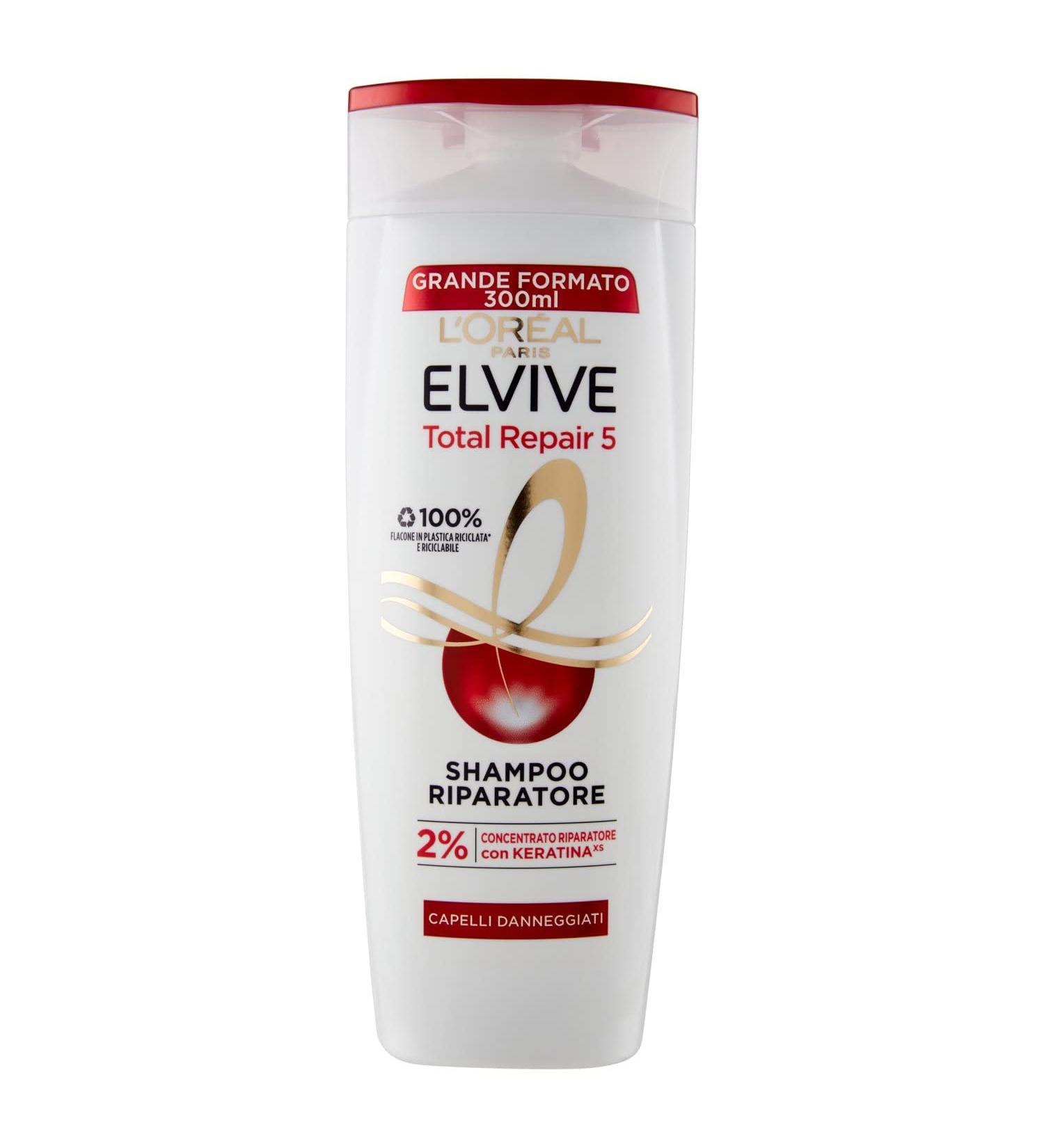 L'Or al Paris Elvive Total Repair 5 Shampoo for damaged hair 300 ml - Buy Online on GoSupps.com