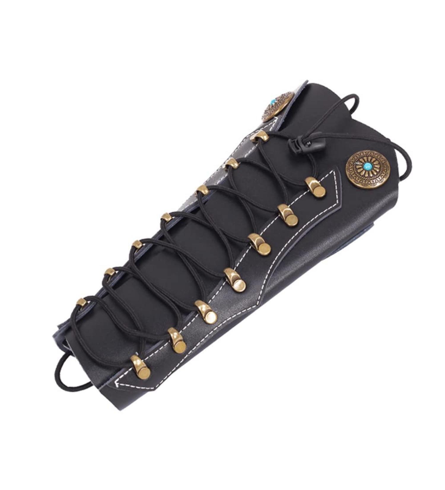 SOPOGER Archery Arm Guard - Traditional Leather Forearm Sleeve for Bow Shooting, Adult Youth Men Women, Black - Buy Online on GoSupps.com
