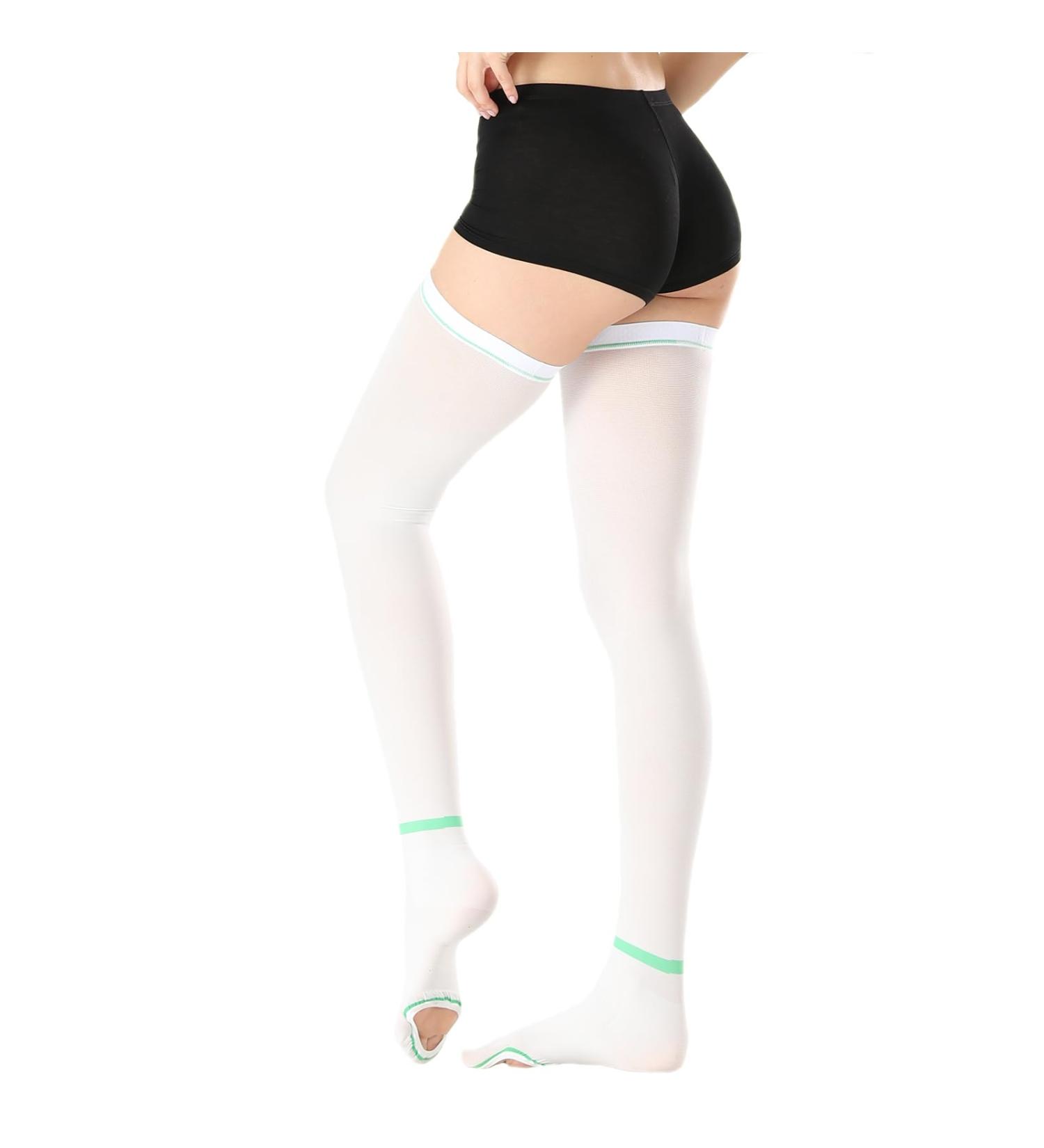 T.E.D. Anti-Embolism Compression Stockings - 15-20 mmHg Thigh High Support Socks for Men & Women - Post Surgery Relief for Swelling Varicose Veins Edema DVT - X-Large White - Buy Online on GoSupps.com