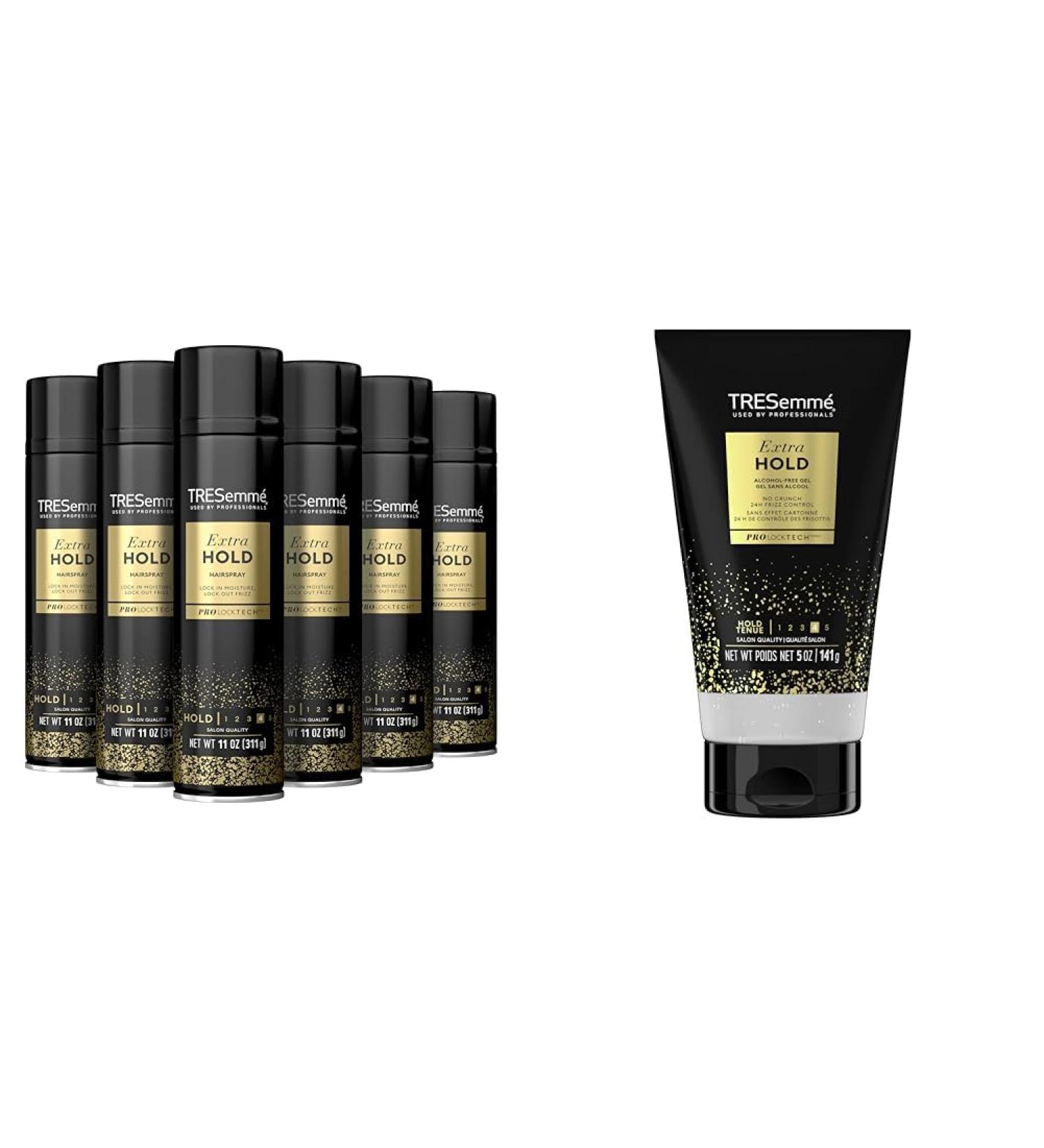 TRESemm Hair Care Bundle with Extra Hold Hairspray Pack of 6 11 oz & Extra Hold Hair Gel No Crunch 5 oz - Buy Online on GoSupps.com