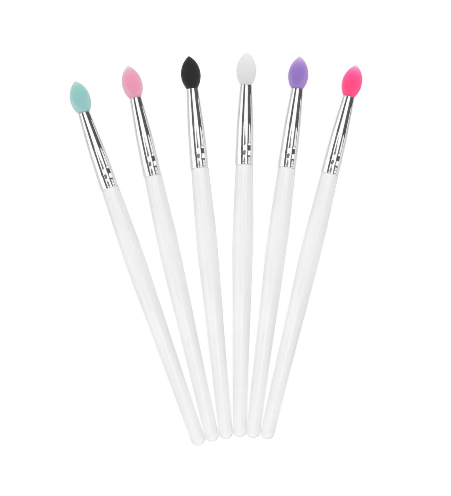 BELLIFFY 6pcs Eye Shadow Brush Makeup Eyeshadow Big Sequined Eyeshadow Brush Transparent Plastic Handle - Buy Online on GoSupps.com