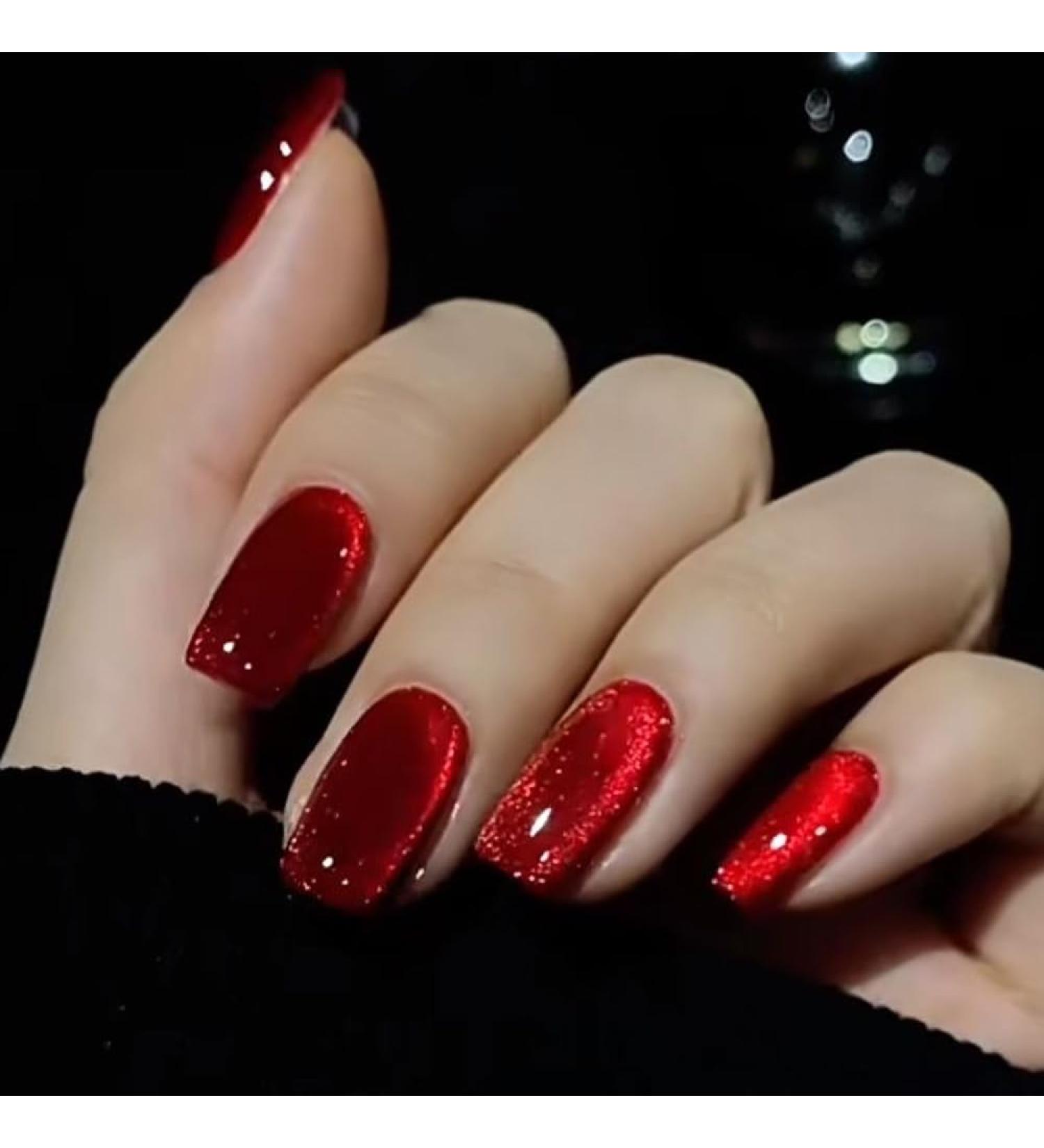 Wine Red Cat Eye Magnetic Gel Polish (A-008) - Long-Lasting UV Nail Art | International Shipping Available - Buy Online on GoSupps.com