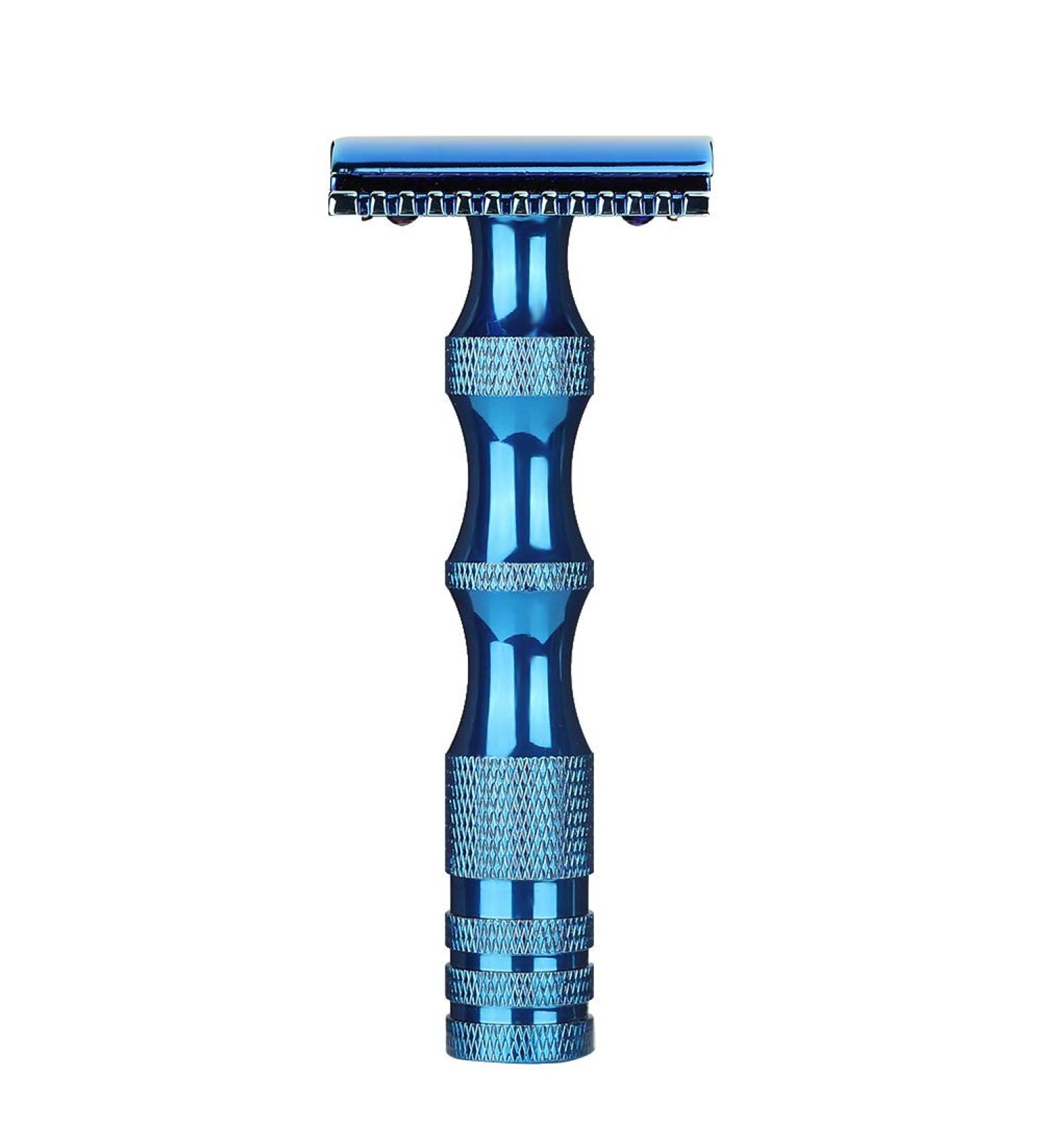 Premium Classic Double-Edged Razor for Men's Facial Care - Manual Open Razor (Blue) | International Shipping Available - Buy Online on GoSupps.com
