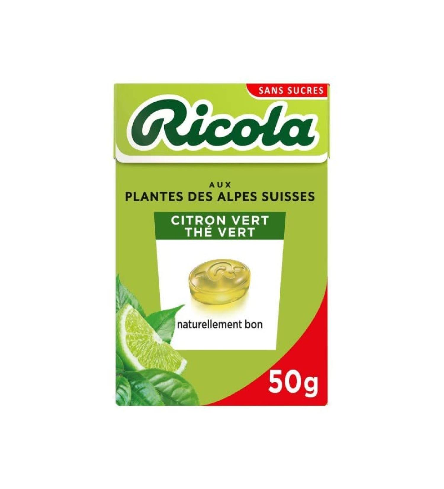 Ricola - Sugar Free Lime Green Tea 50g - Pack of 4 - Special Offer - Buy Online on GoSupps.com