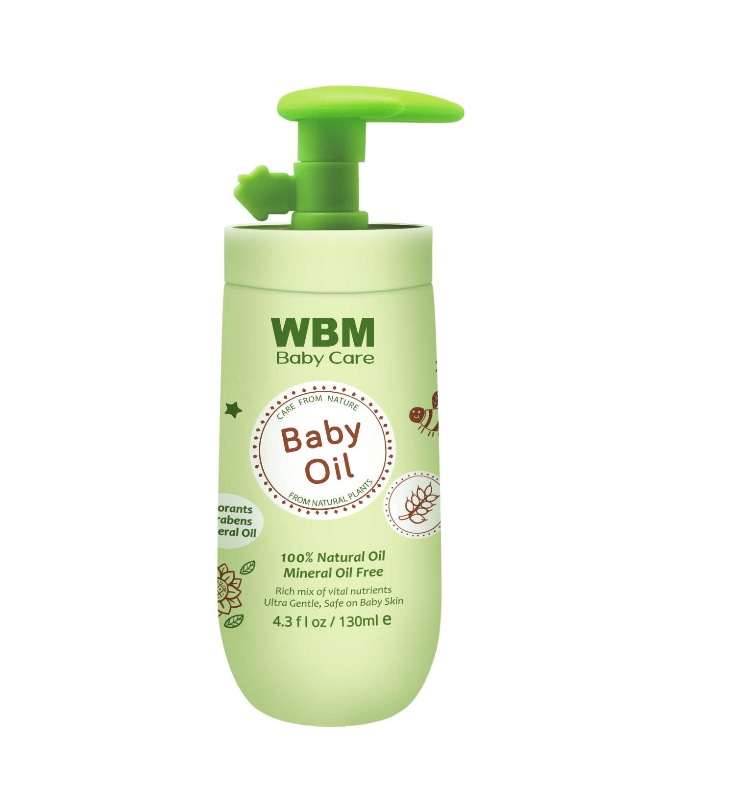 WBM Care Baby Oil - Moisturizing Massage Oil with Natural Ingredients and Vitamin E - 4.3 fl oz - Buy Online on GoSupps.com