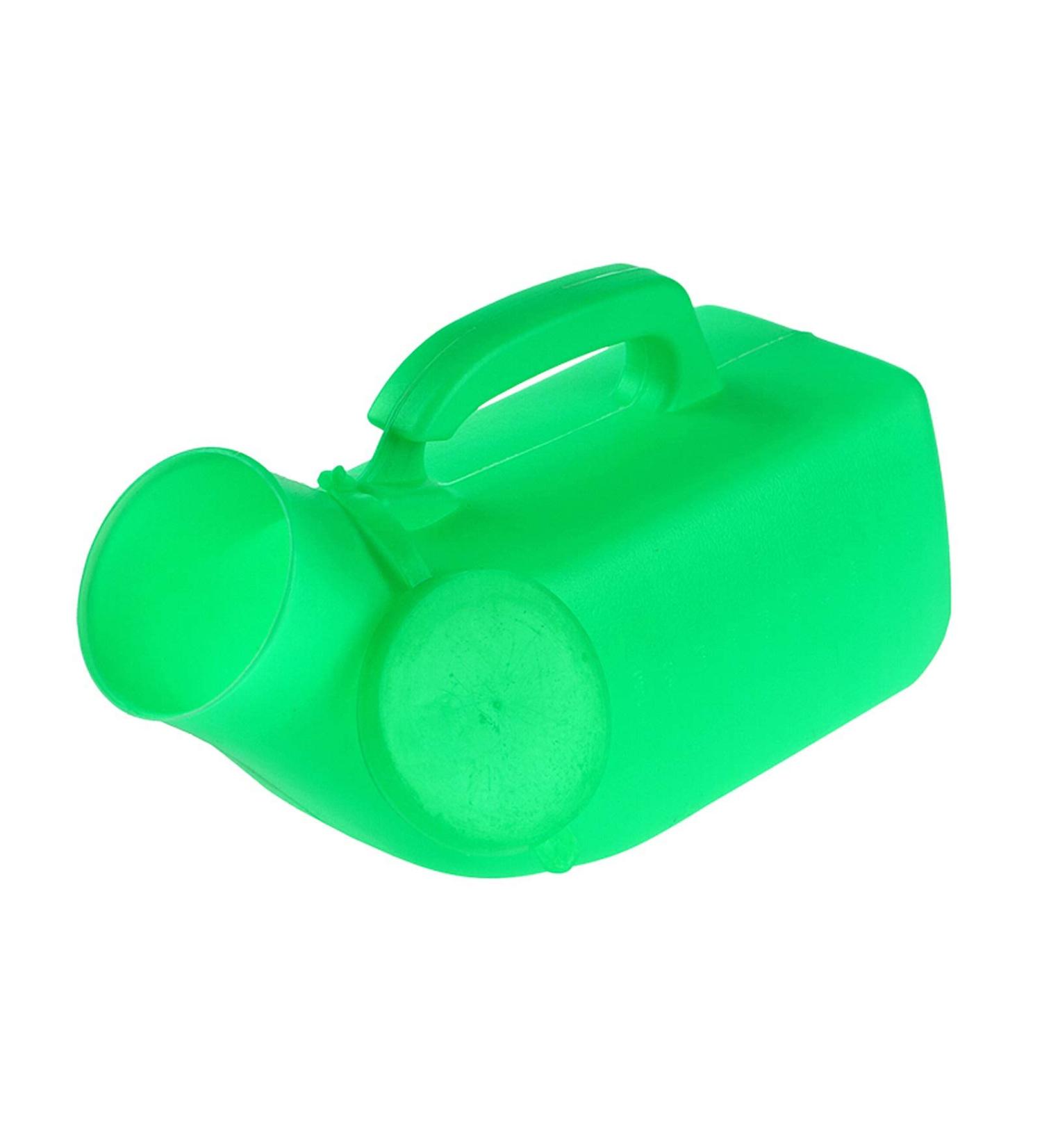 Male Portable Urinal Pee Bottles Home Urinal Potty Thick Firm Urine Bottle with Lid for Men 1200ML- Green Happy - Buy Online on GoSupps.com