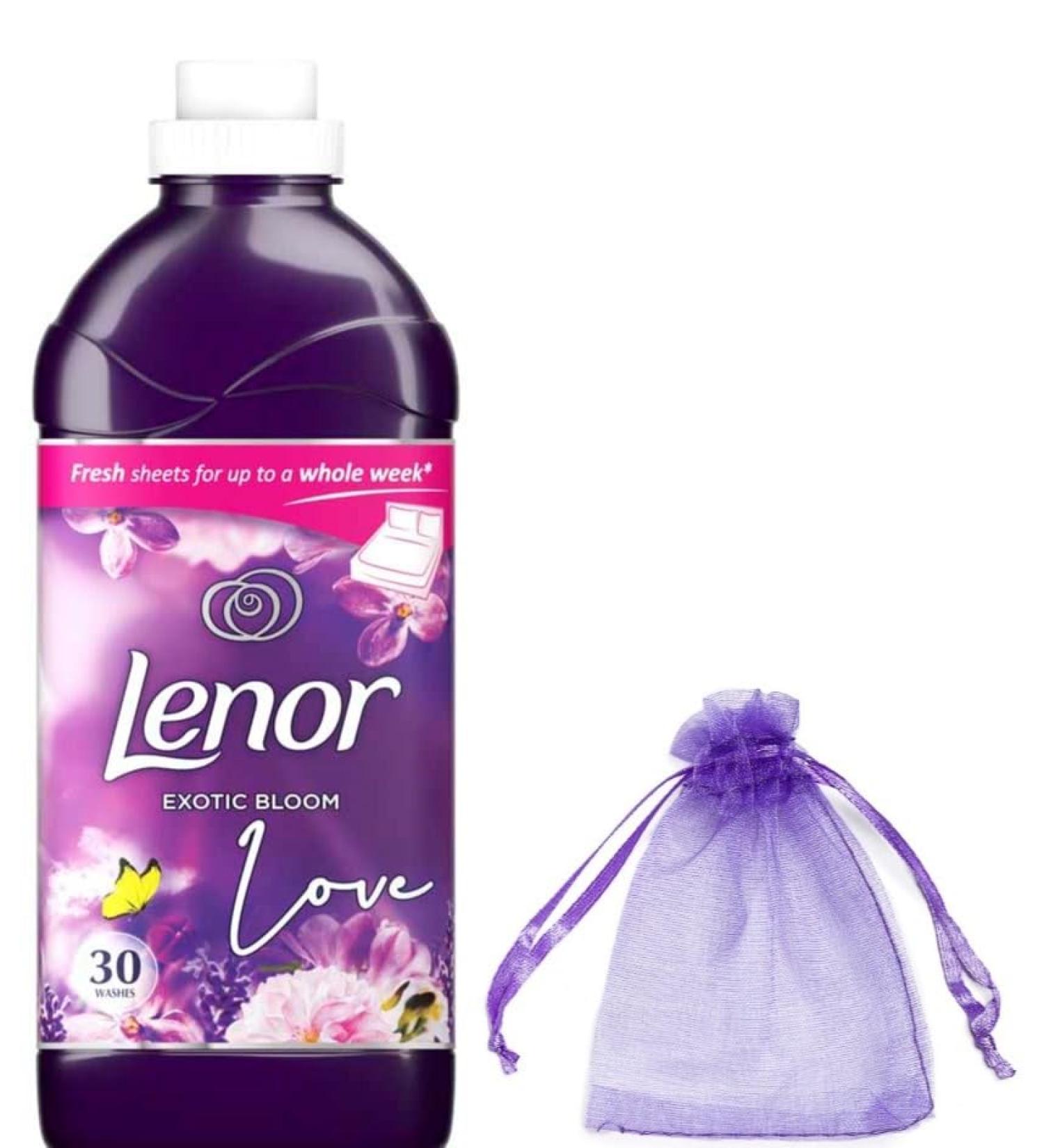 Lenor Fabric Conditioner 30 Washes 1.05 L Exotic Bloom + Our Gift for You - Organza Bag Size 9 x 7 x 0.1 cm - Buy Online on GoSupps.com