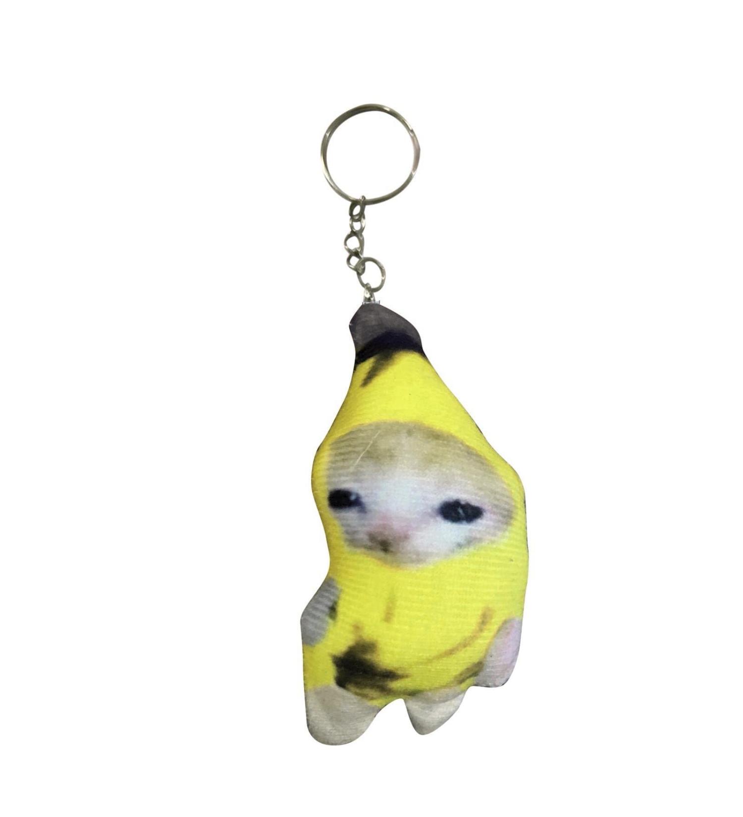 Buy Cute Crying Banana Cat Plush Key Ring - Adorable Banana-Meow Doll for International Shipping - Buy Online on GoSupps.com