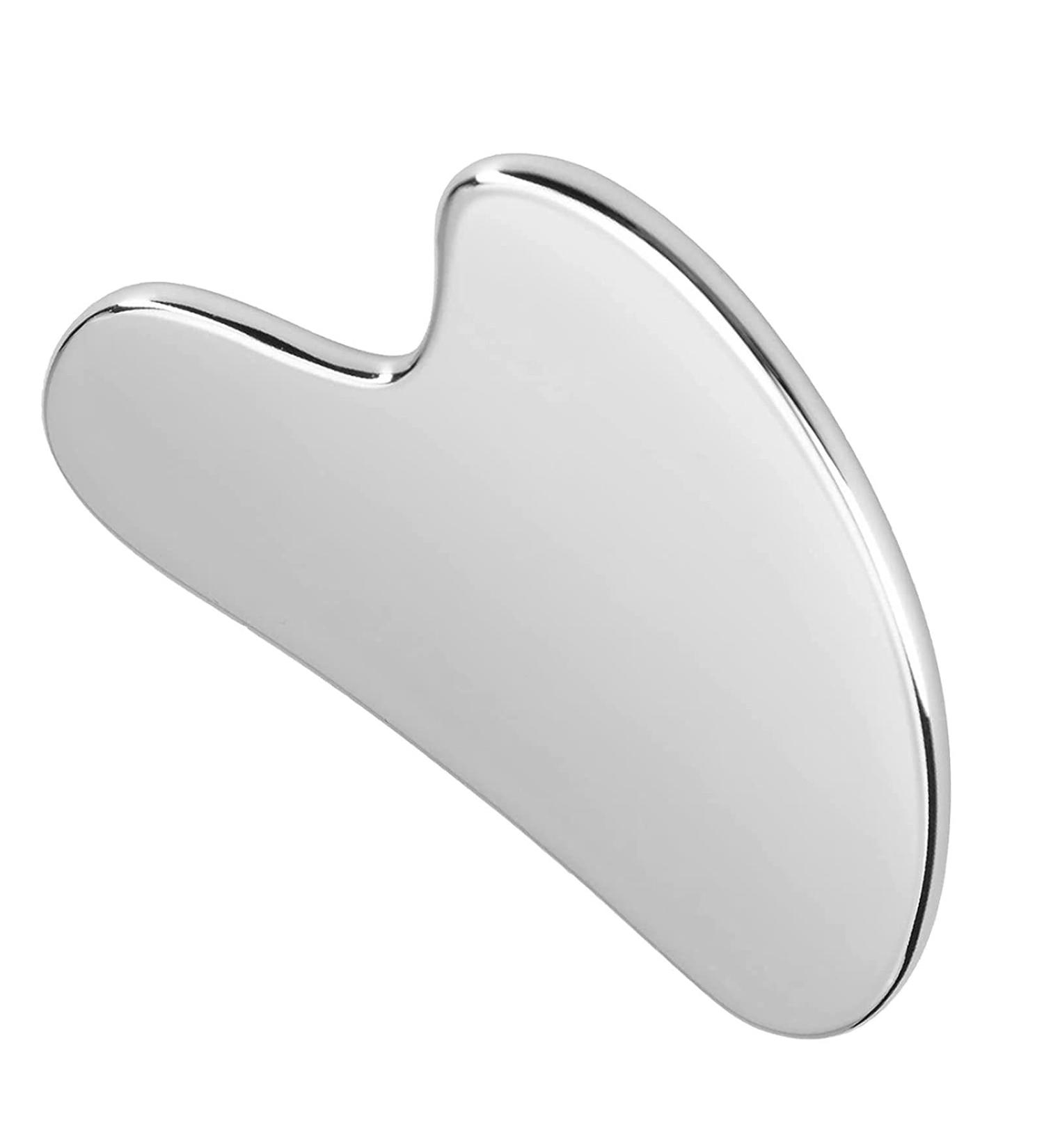 Facial Tools Gua Sha Stainless Steel Face Neck Body Gua Sha Board Reusable Skin Care Tools for Face Body Eyes Neck Skin Tightening for Men and Women(Silver) - Buy Online on GoSupps.com