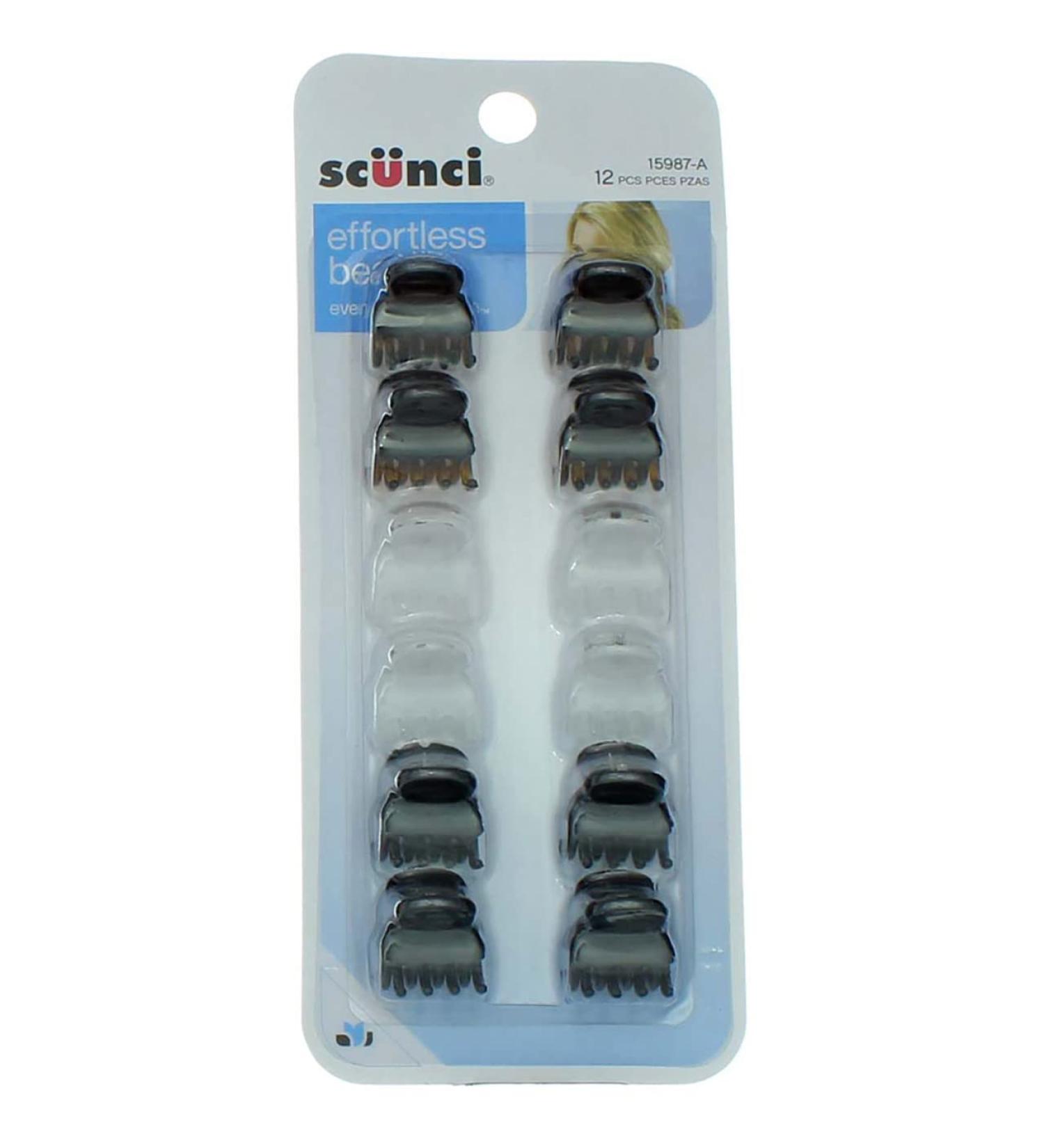 Scunci 12-Piece Mini Oval Jaw Clips Set - Assorted Colors for Effortless Beauty - Buy Online on GoSupps.com