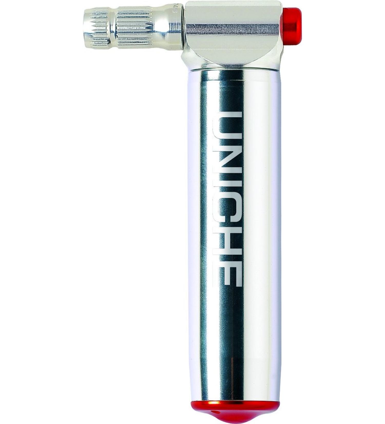 UNICHE Pro CO2 Inflator with Cartridge Storage Canister | Fits Presta and Schrader Valve | Bicycle CO2 Pump for Road and Mountain Bikes - Silver - Buy Online on GoSupps.com