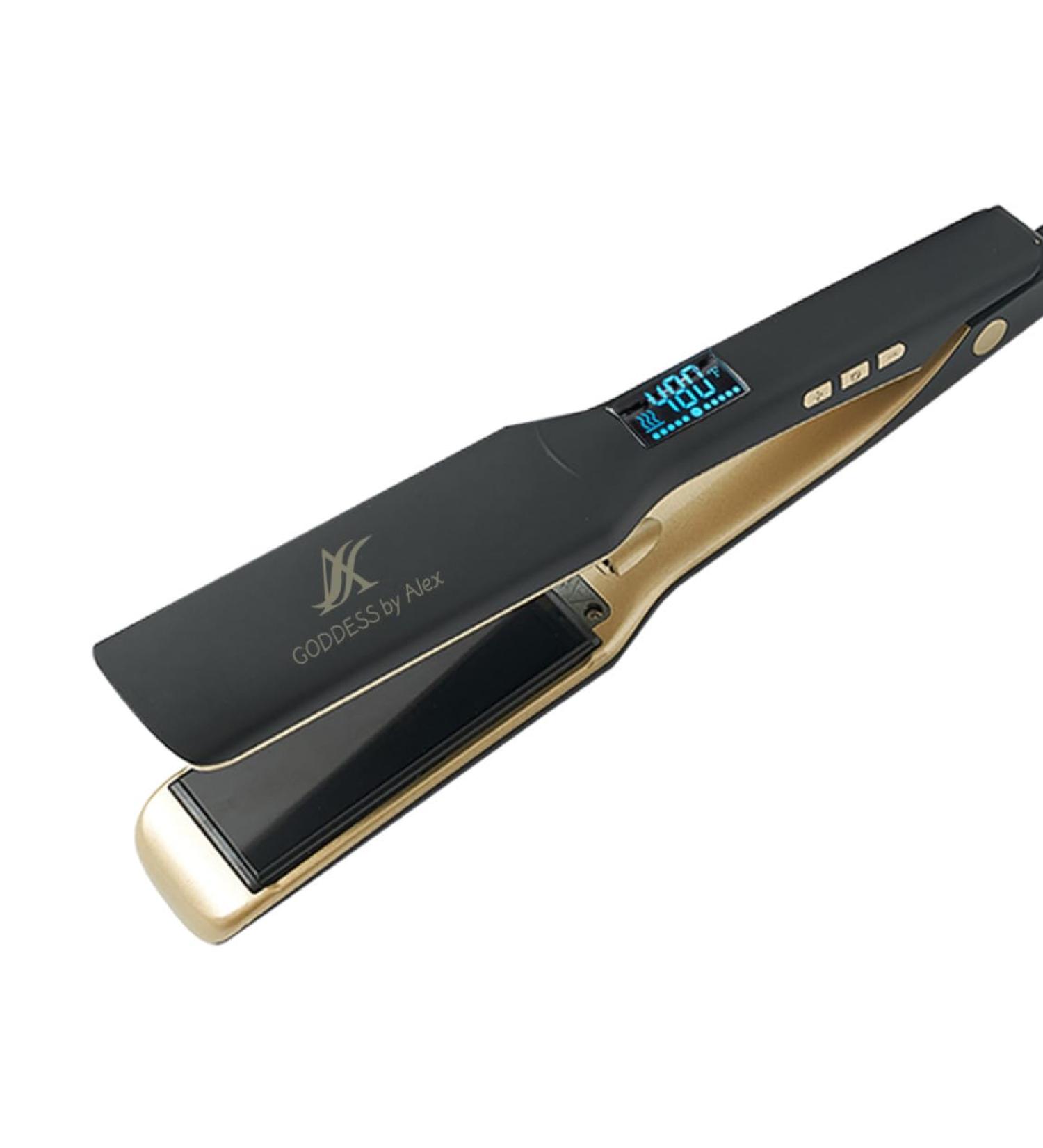 Goddess Professional Hair Straightener 480 F - 1.5 Inch Black & Gold | International Shipping Available - Buy Online on GoSupps.com