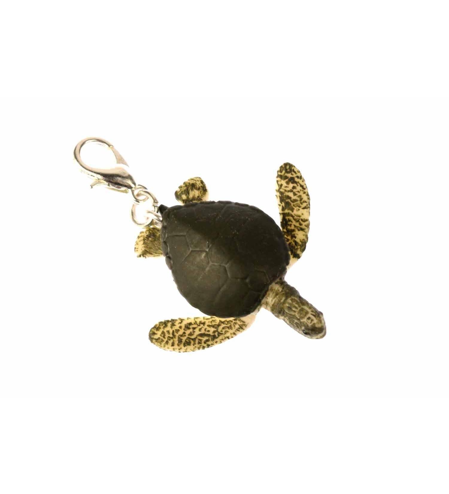 Miniblings Green Turtle Charm Zipper Pull - Handmade Fashion Jewelry Silver-Plated Chain Pendant & Bracelet Trailer - Buy Online on GoSupps.com