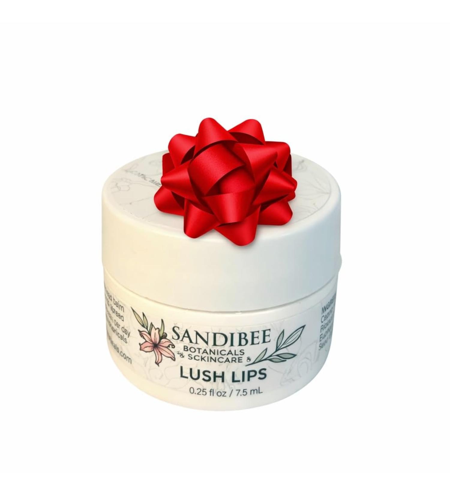 SandiBee Botanicals Lush Lips Vegan Lip Treatment Balm Hydrating Daily Moisturizer 0.25 fl oz Clean Formula - Buy Online on GoSupps.com