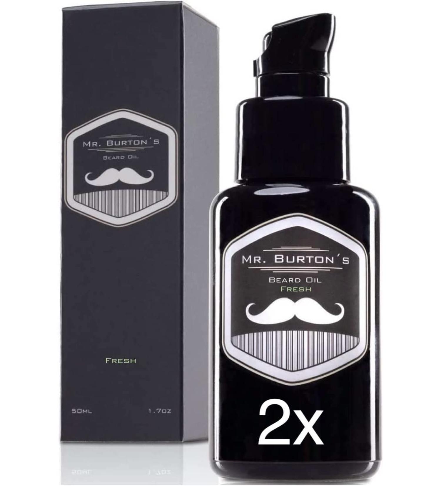 Natural Skin Care Beard oil Fresh 2 x 50 ml beard oil for beard care 100 natural ingredients premium quality Made in Germany fresh 100 ml 1er Pack