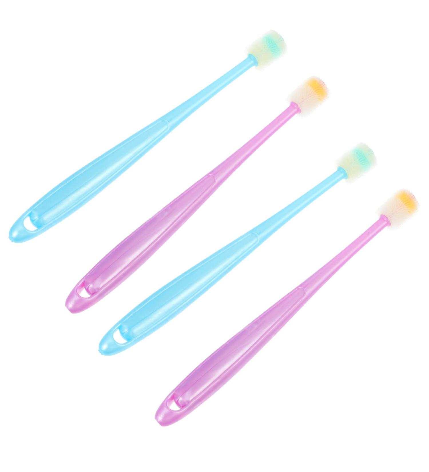 4pcs Baby Oral Care Tool Set - Silicone Infant Toothbrushes for Gentle Teeth and Gums Cleaning - Buy Online on GoSupps.com