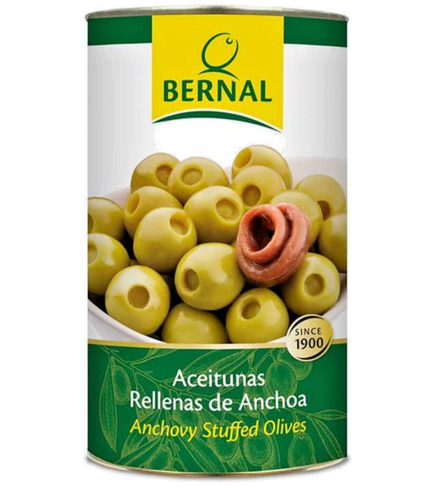 Green Manzanilla Olives Filled with Anchovy 4.2Kg Catering Size Tin