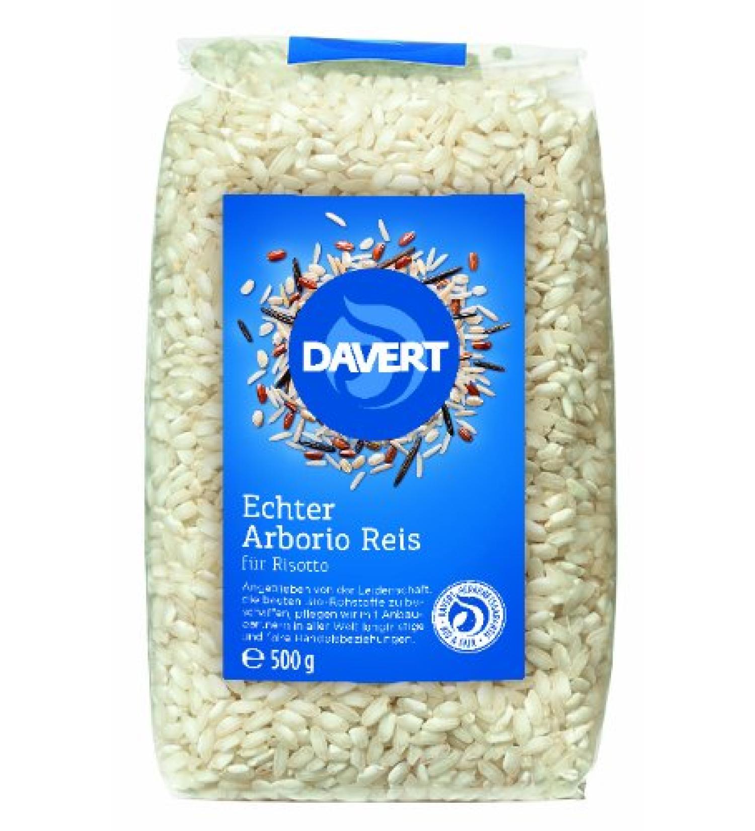 Davert Davert Arborio White Rice for Risotto Pack of 4 (4 x 500 g) - Organic