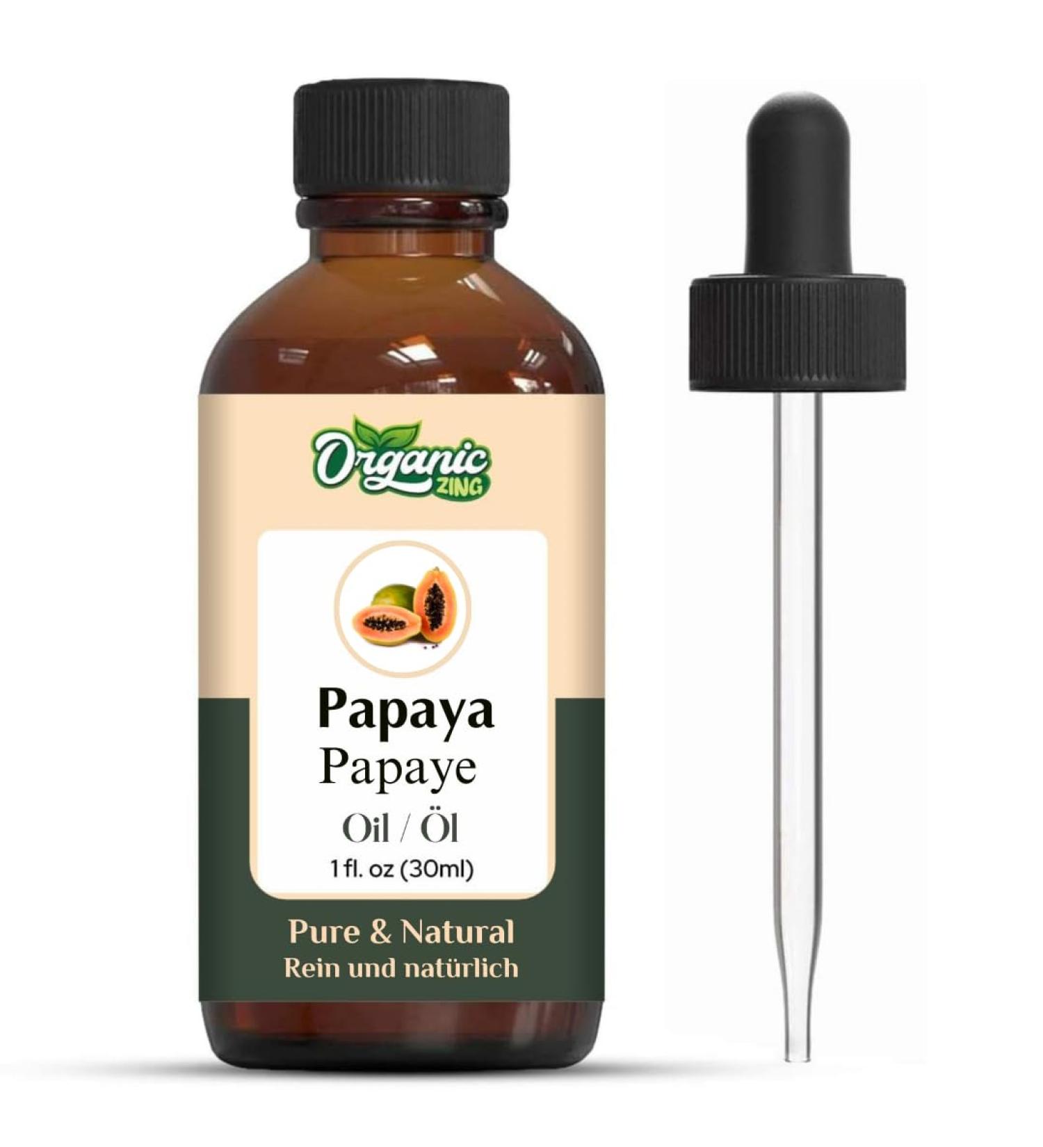  ORGANIC ZING Organic Zing Papaya Oil (Carica Papaya) - Pure and Natural Carrier Oil for Massage Skin Care and Hair Care - 30ml - Buy Online on GoSupps.com