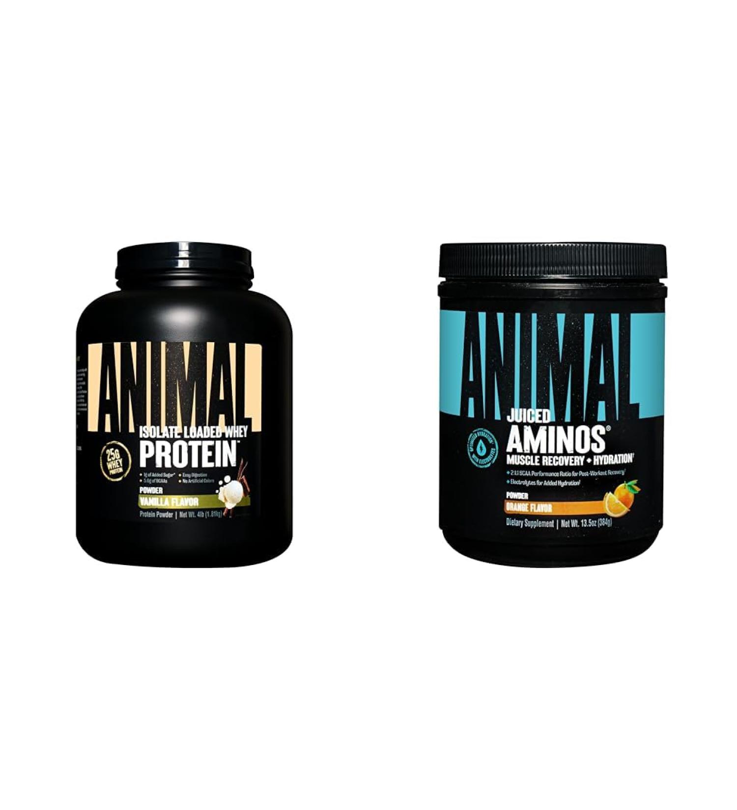 Animal Whey Isolate Whey Protein Powder Isolate Loaded for Post Workout and Recovery & Juiced Aminos - 6g BCAA/EAA Matrix plus 4g Amino Acid Blend - Buy Online on GoSupps.com