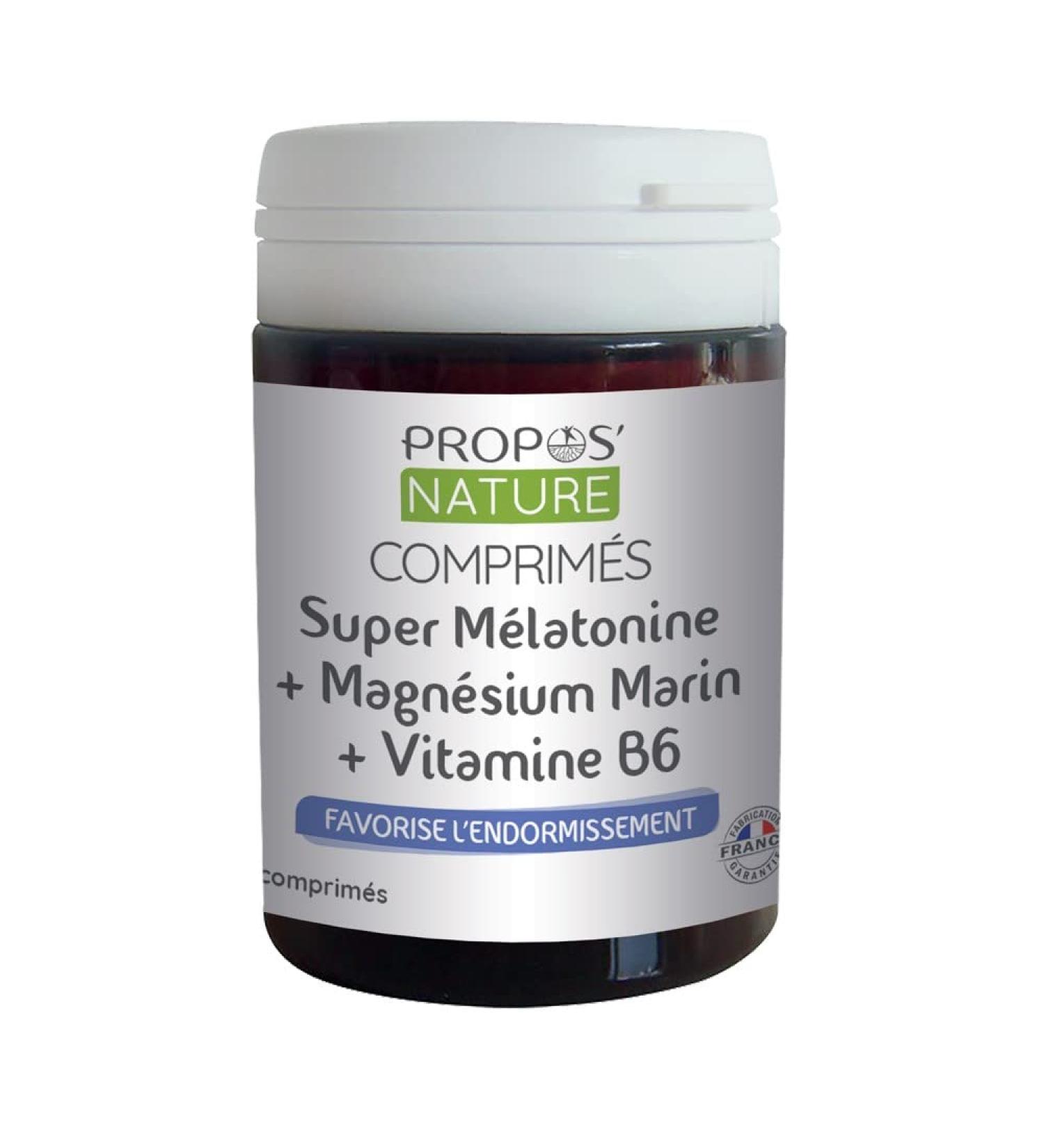 Super Melatonin + Marine Magnesium + Vitamin B6 Tablets (60 Tablets) Propos'Nature - Buy Online on GoSupps.com