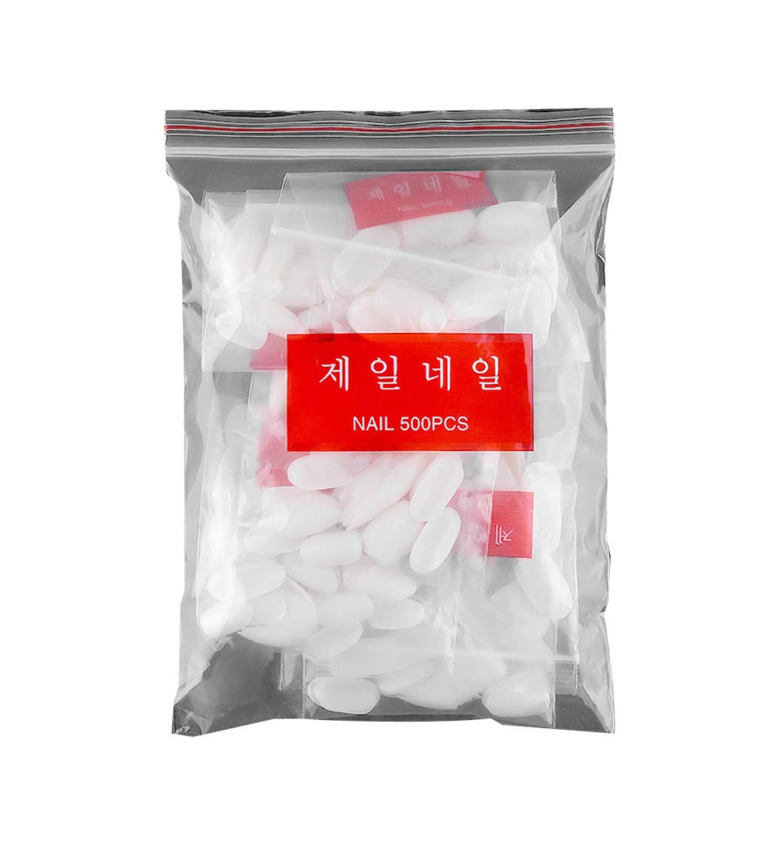 Kongrijiwa 500 Pieces Short Oval False Nails - Natural Artificial Fingernails Transparent Full Cover Fake Nail Art with Accessories for Perfect Manicure - Buy Online on GoSupps.com
