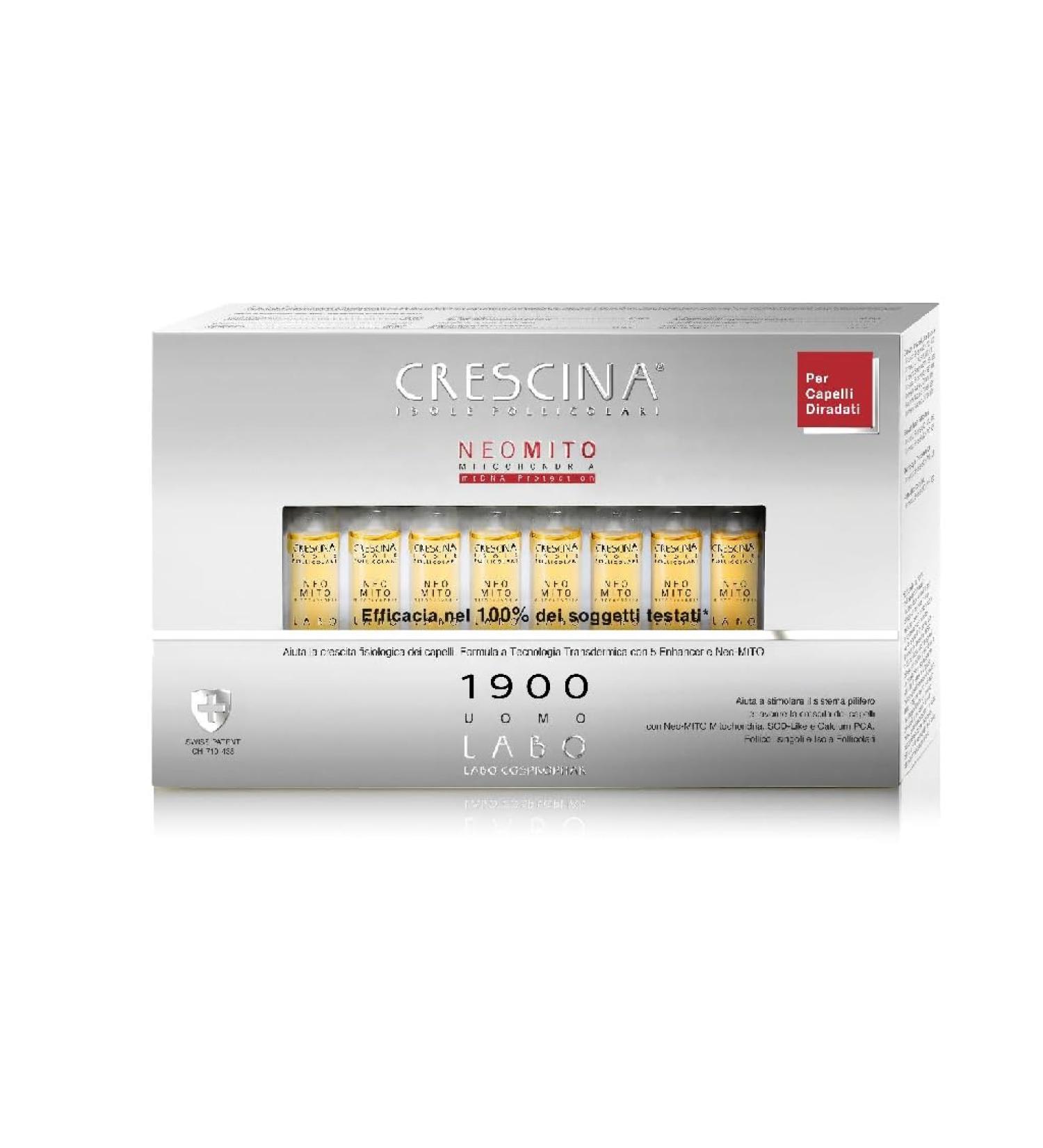 Crescina Transdermic NEO MITO les Folliculaires Traitement pour la croissance des cheveux 1900 Homme 40 ampoules