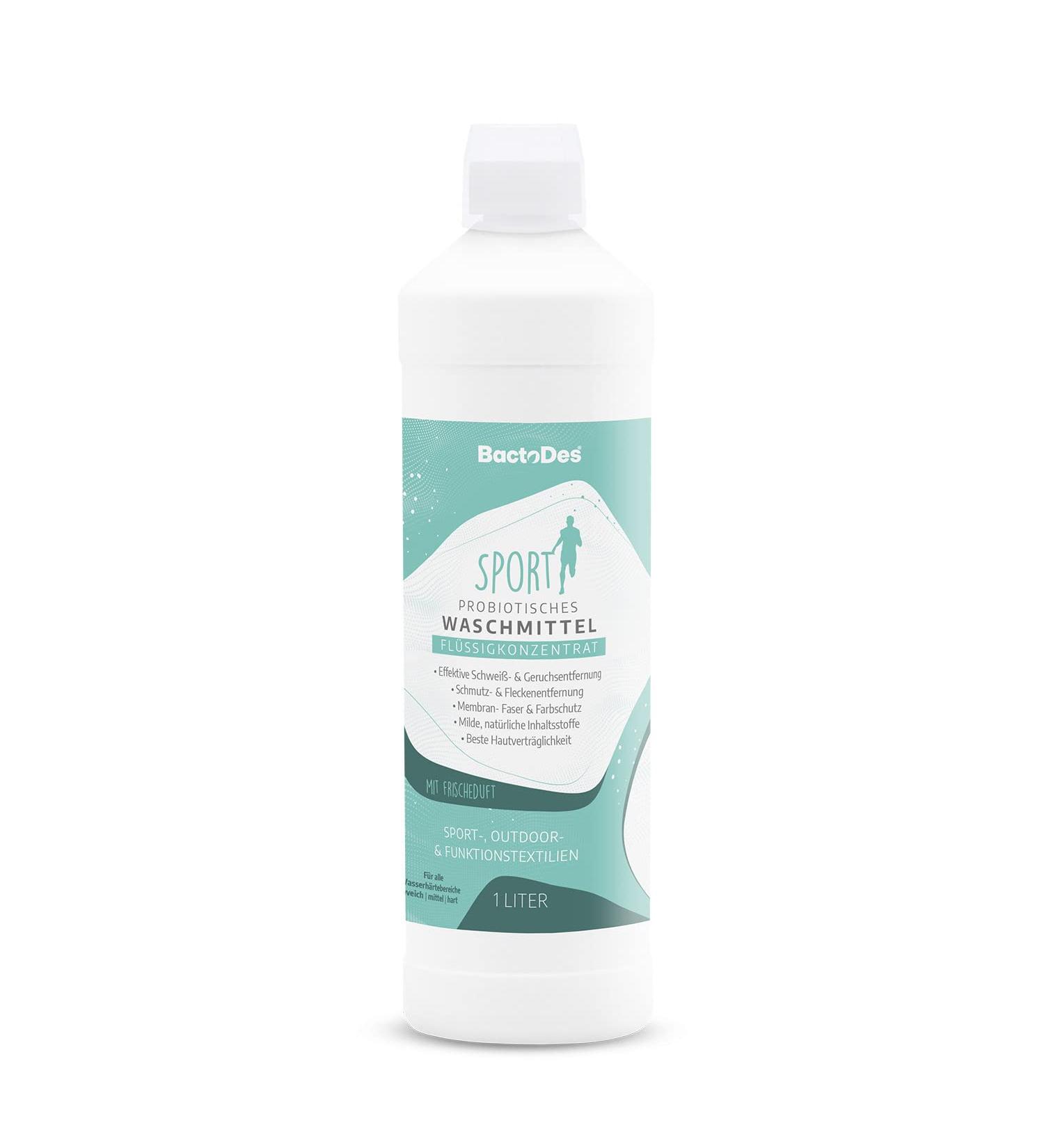 BACTODES BWash Sports Detergent 1L - Probiotic Liquid for Sports Clothing | Fresh Fragrance Sweat Protection Ideal for Outdoor & Functional Wear - Buy Online on GoSupps.com