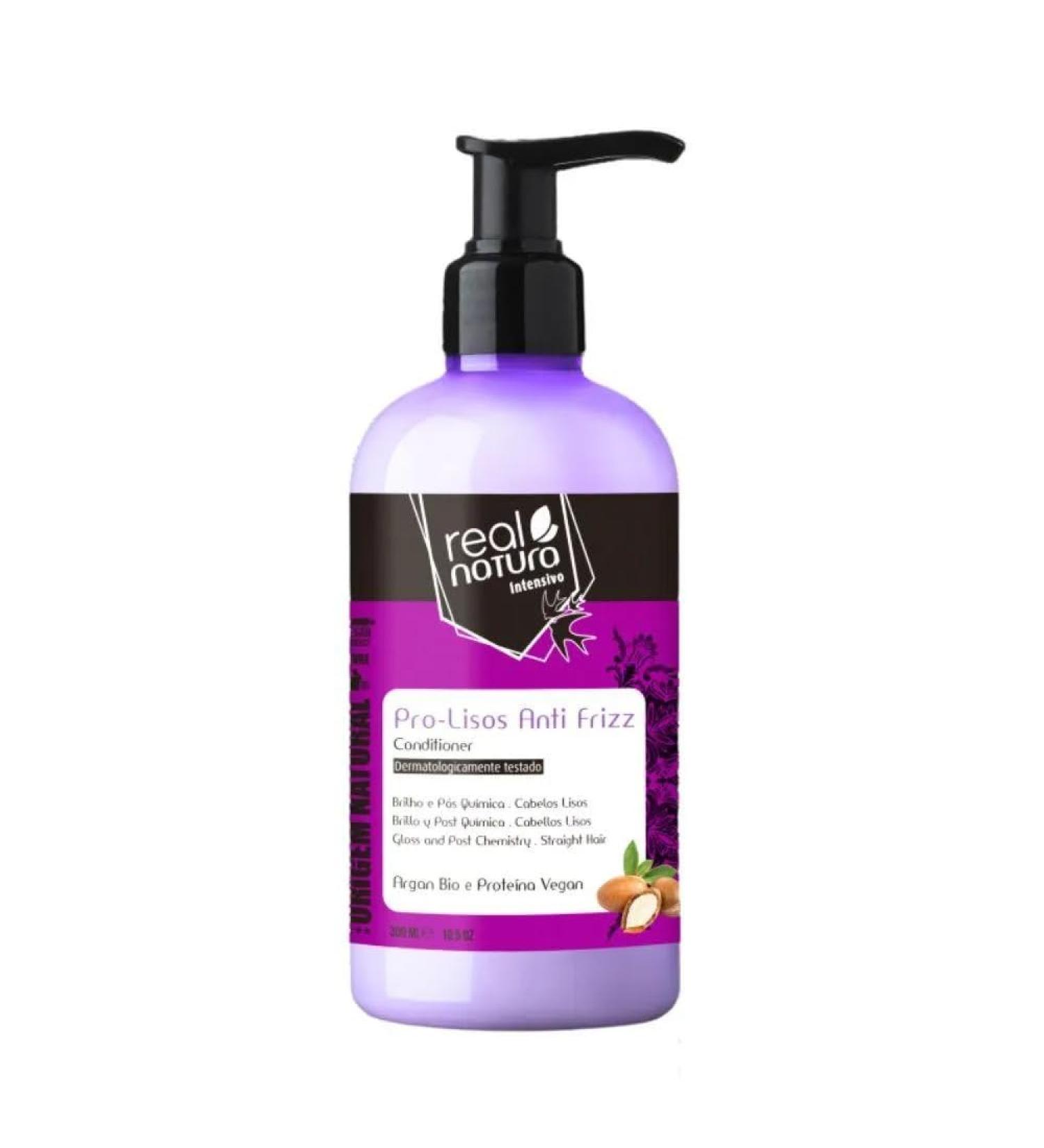 Real Natura Real Natura - Pro-Lisses Anti-Frizz Salt Free Conditioner - Frizz Control - Deep Argan Hydration - Softness & Shine - 300ml