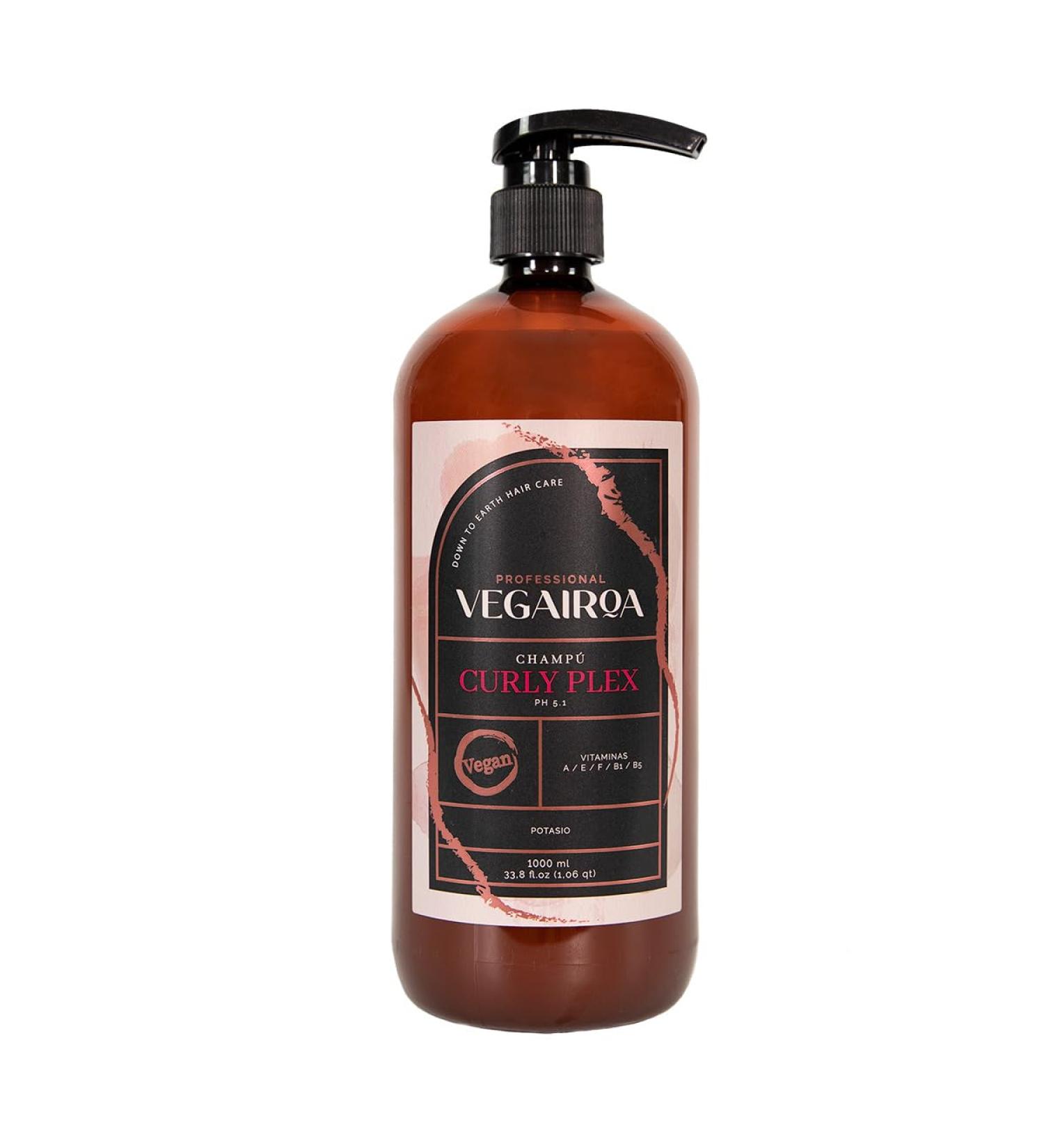 VEGAIROA - Shampooing Curly Plex - Shampooing Boucles D finies Sans Frizz - Hydratation Profonde - Pour Cheveux Boucl s ou Ondul s - Sans Paraben - Coiffeur Professionnel Vegan - 1000ml
