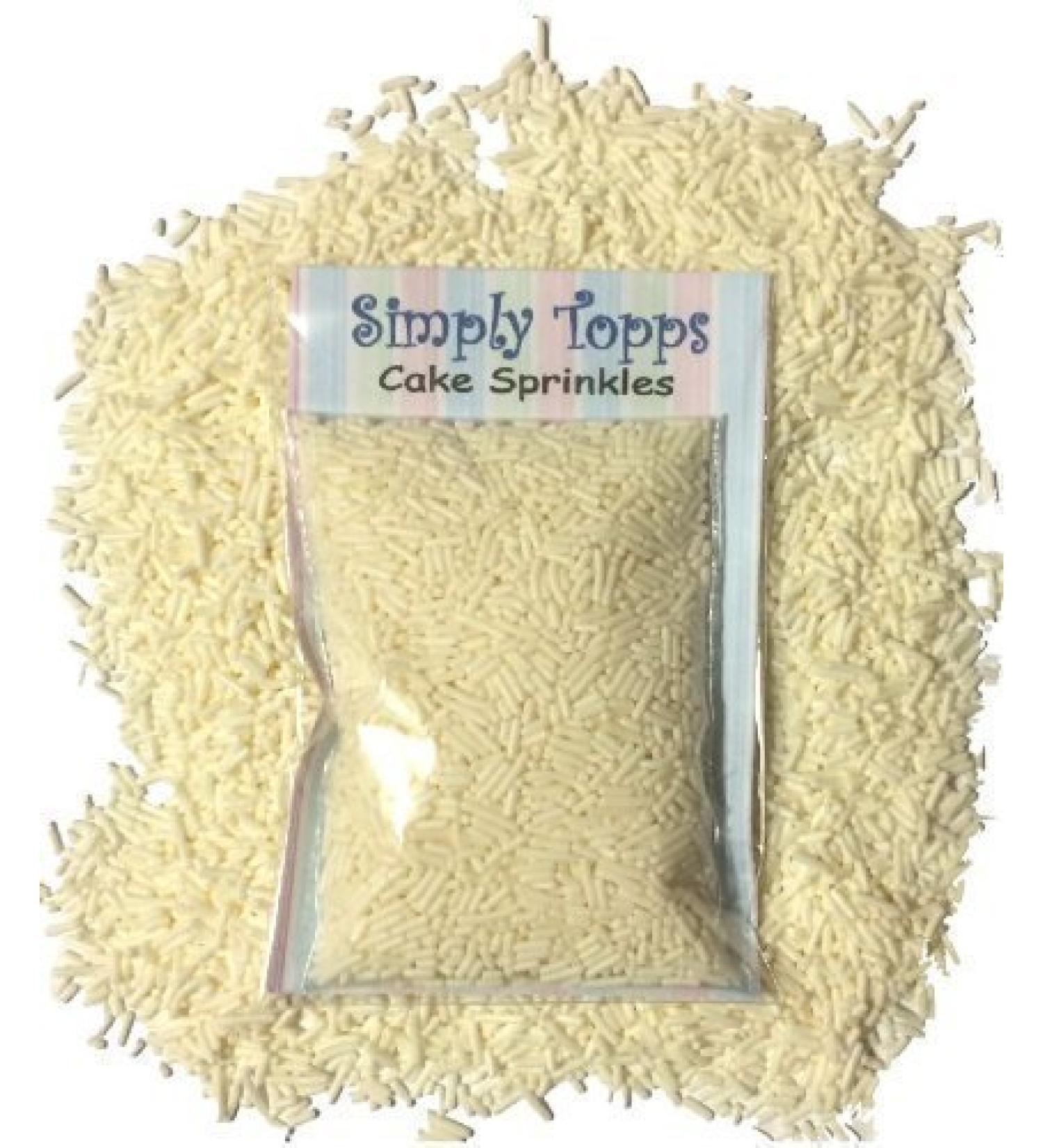 White Sugar Strands Cake Sprinkles 30g for Cake or Cupcake Decorations