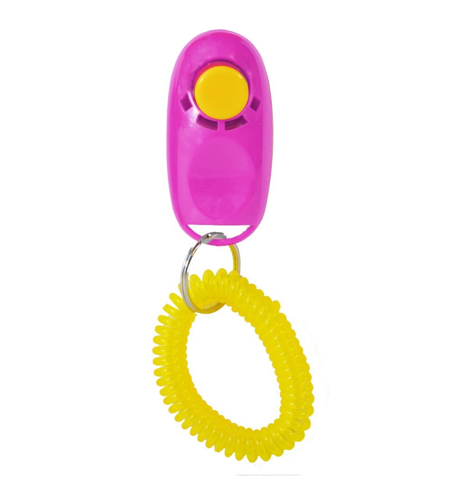 AKORD Animal Dog Cat Puppy Kitten Training Clicker Obedience Aid Plus Wrist Strap Pink