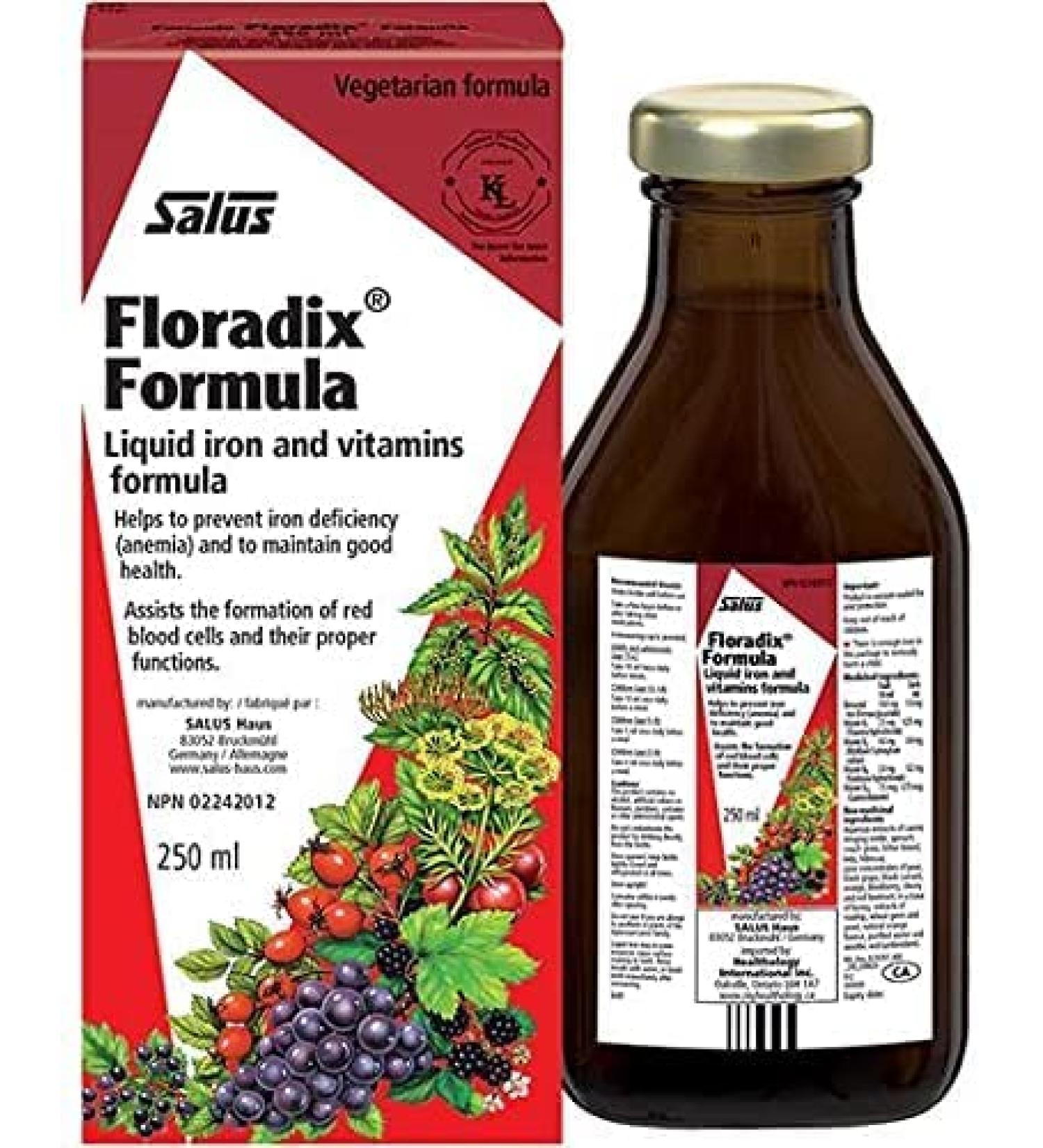 Floradix Liquid Iron & Vitamin Formula 250ml - Pack of 1 - 8.5 Fl Oz - Buy Online on GoSupps.com